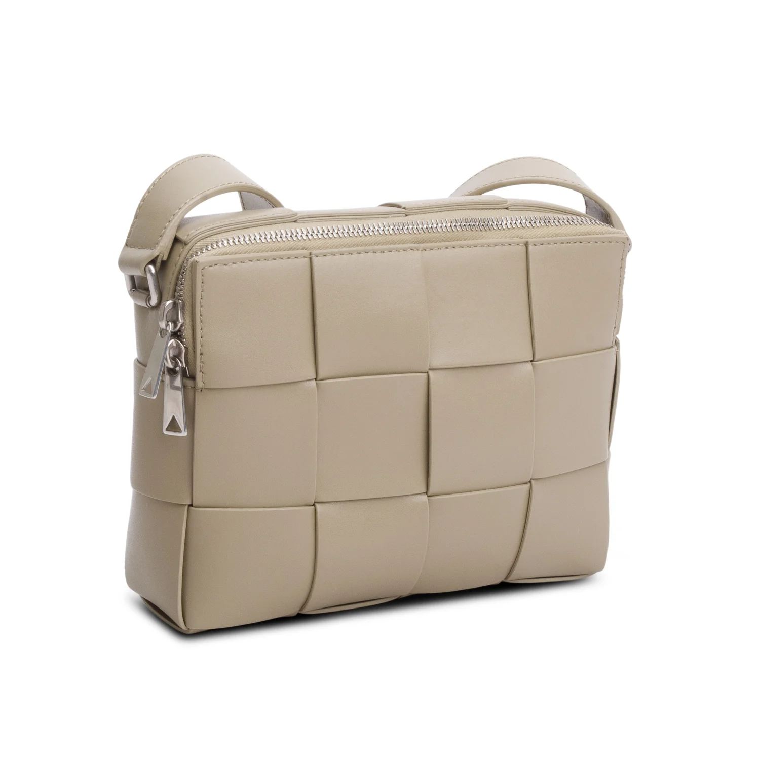 Bottega Veneta Taupe Lambskin Maxi Intrecciato Cassette Crossbody Bag - Image 4