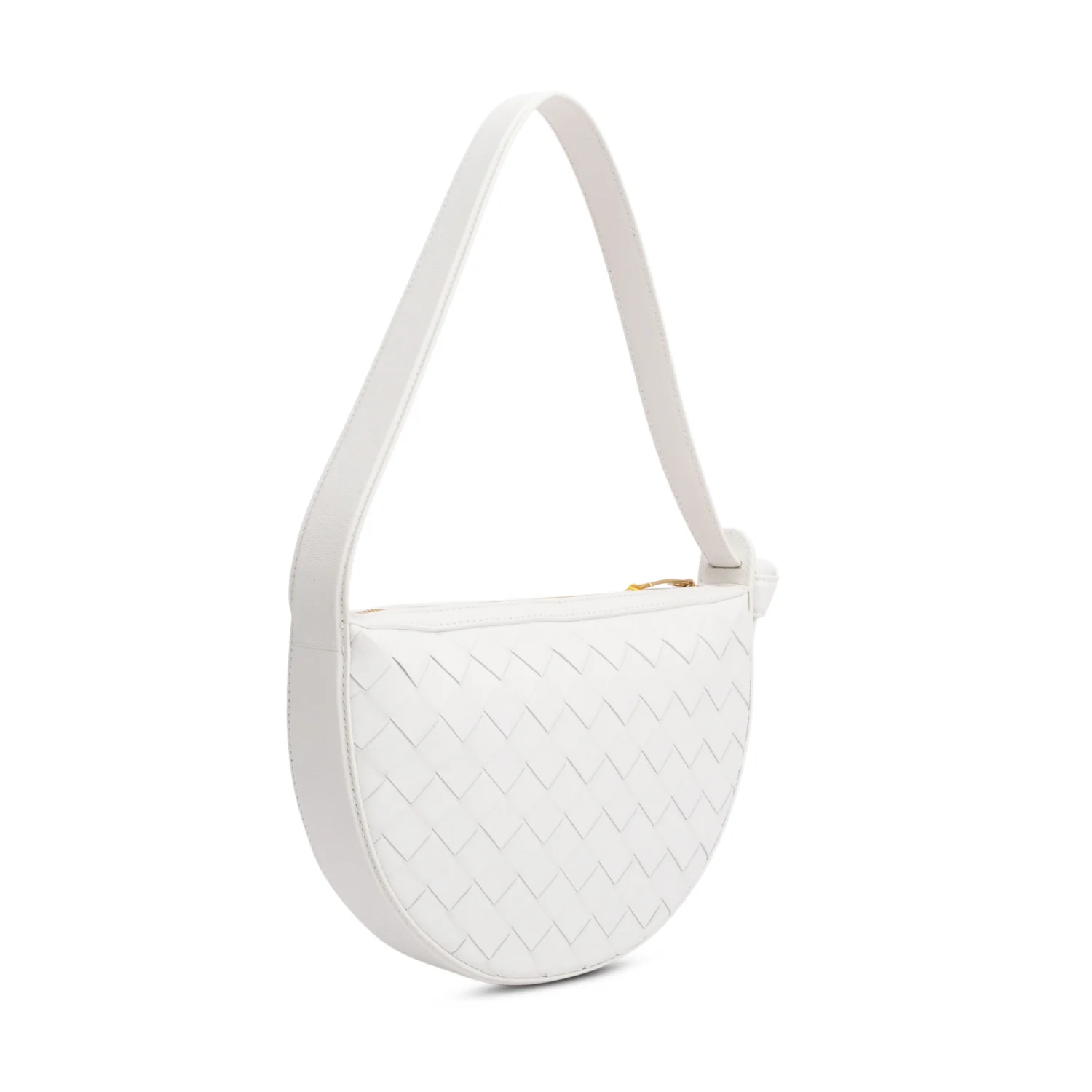Bottega Veneta White Intrecciato Leather Mini Sunrise Bag - Image 5