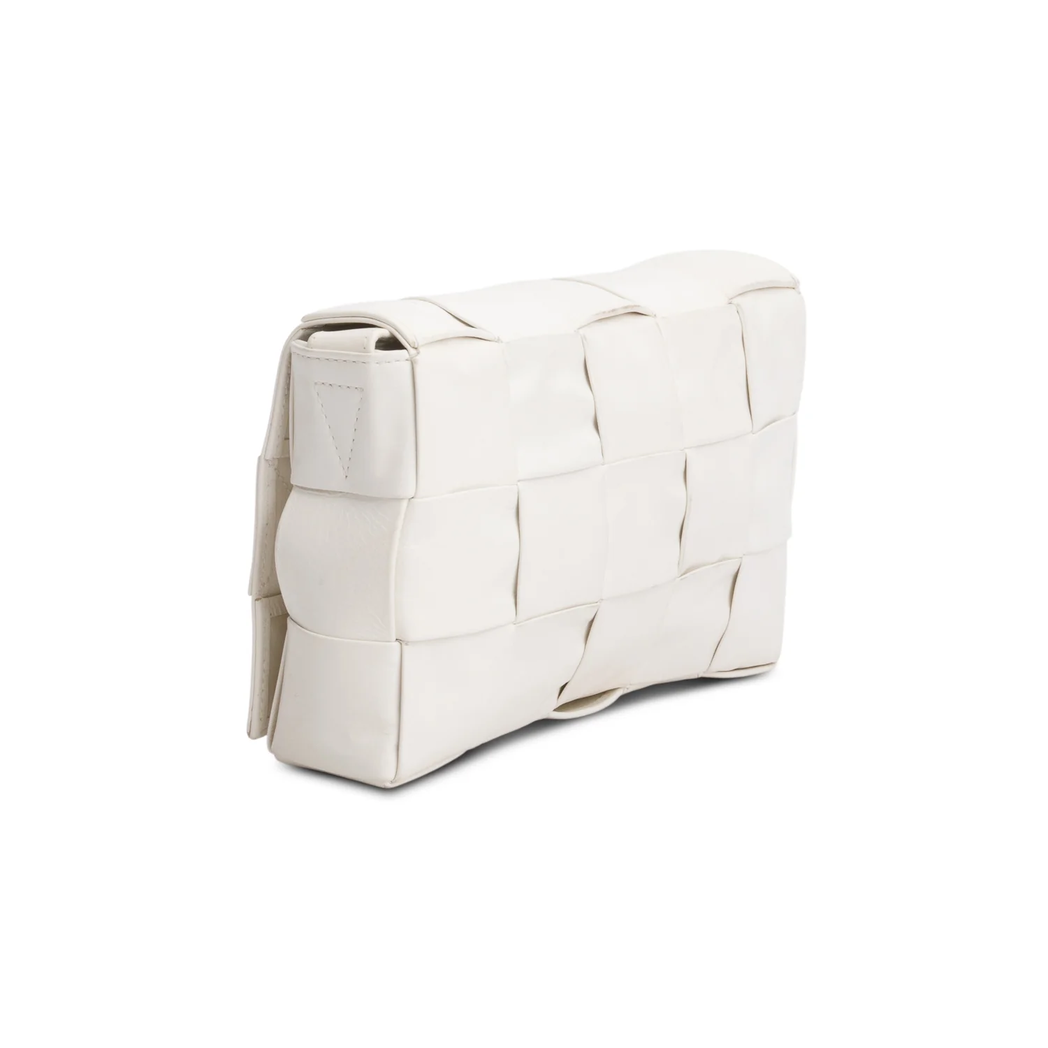 Bottega Veneta White Lambskin Maxi Intrecciato Cassette Crossbody Bag - Image 6
