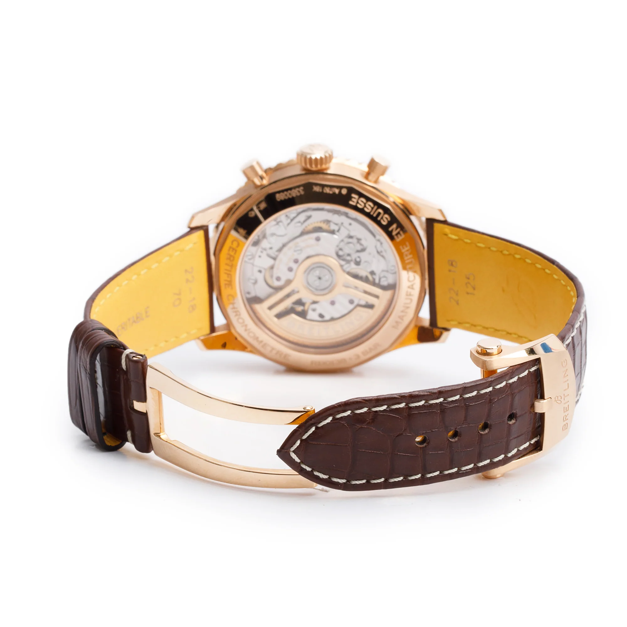 Breitling 18k Rose Gold Navitimer B01 43 MM Automatic Chronograph Watch Black Dial RB0138 w/ Box, Papers & Extra Strap - Image 5