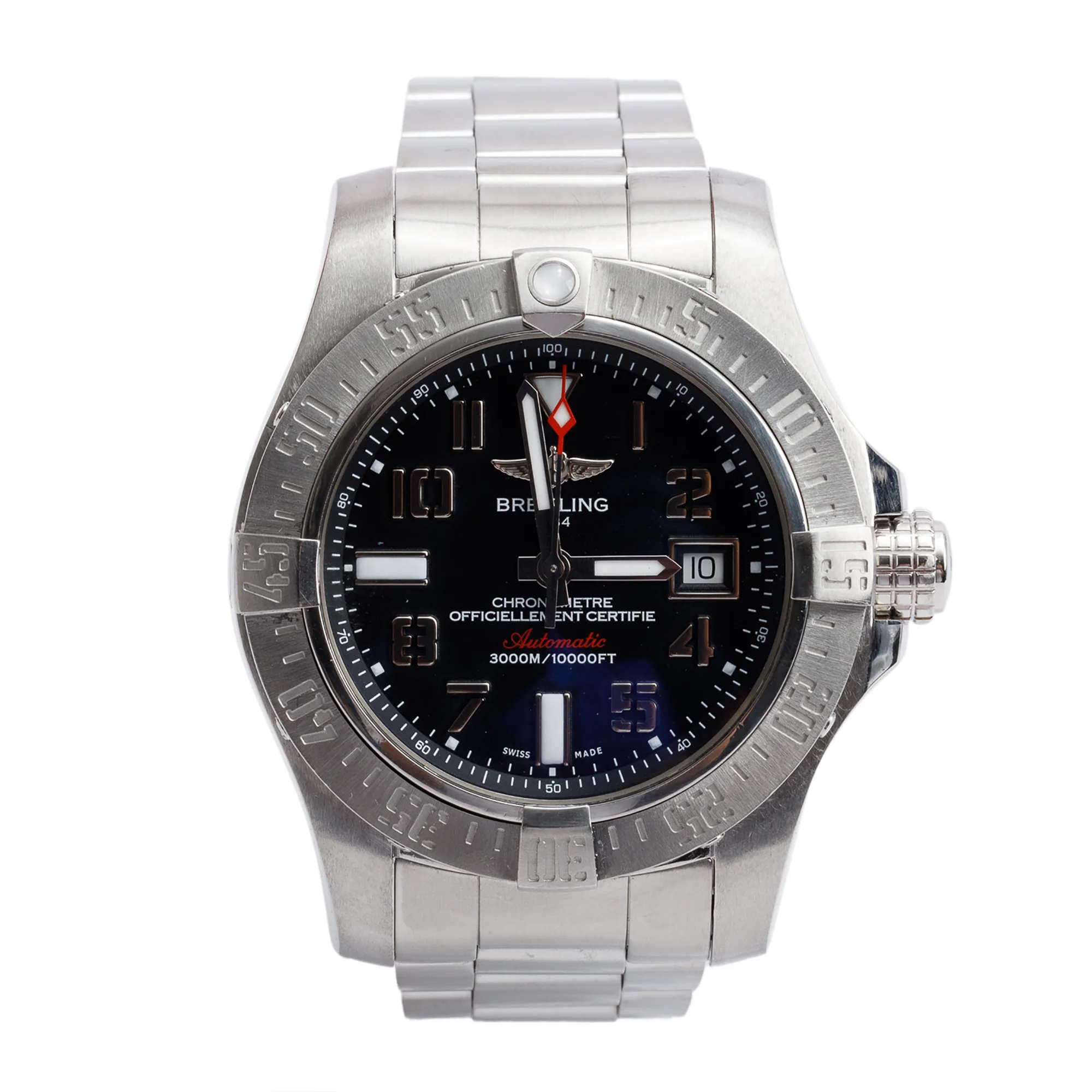 Breitling 2020 Stainless Steel Avenger II Seawolf 45 MM Automatic Watch Black Dial A17331 w/ Box & Papers