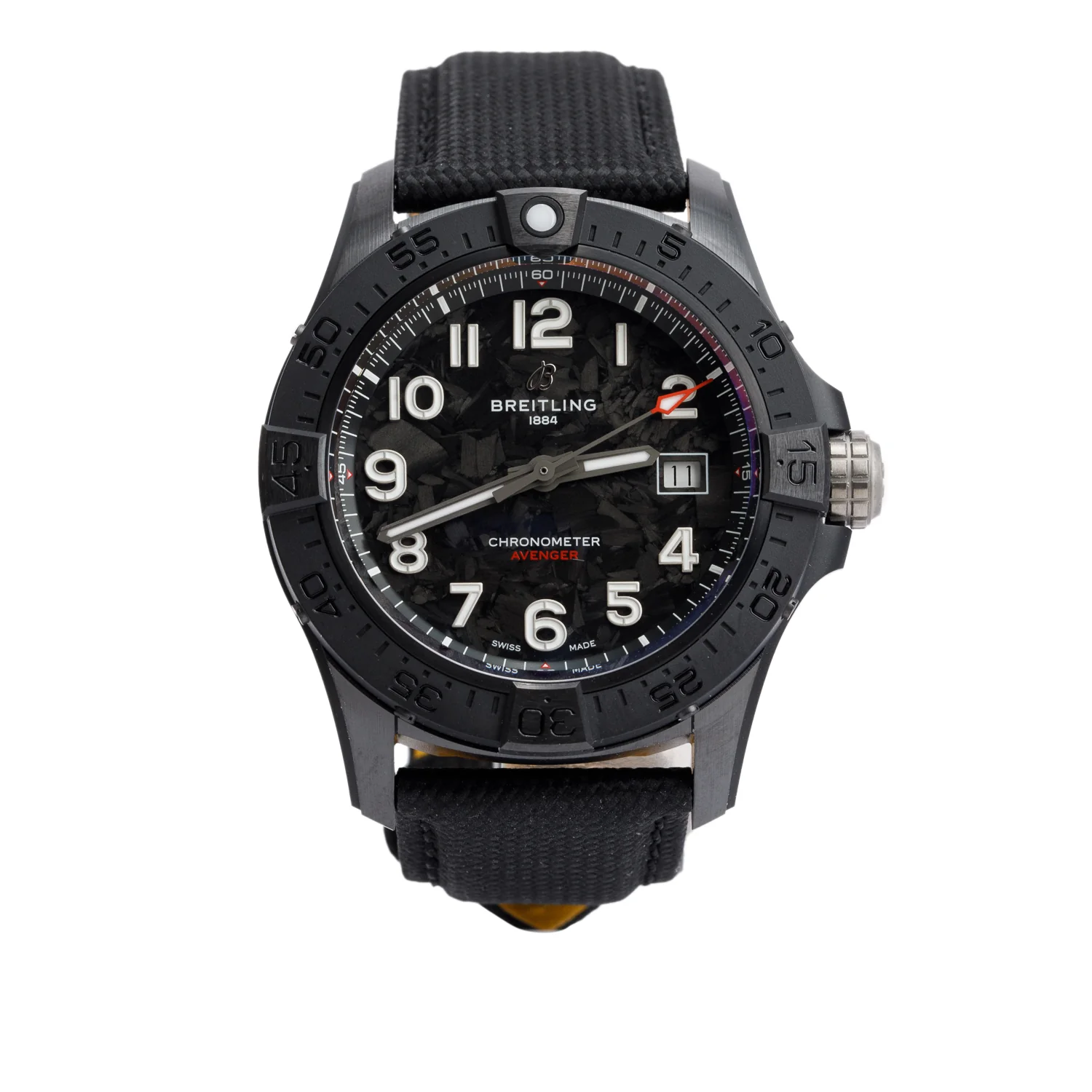 Breitling Black Ceramic Avenger Night Mission 42 MM Automatic Watch Black Dial S17328 w/ Box & Papers