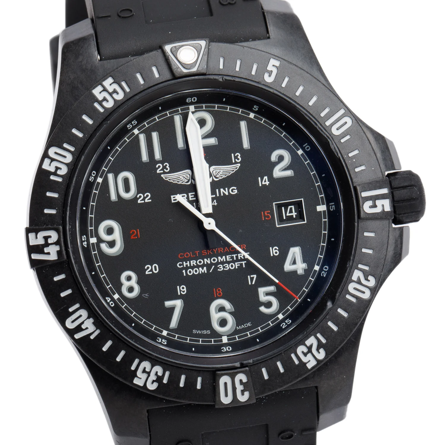 Breitling Black Polymer Colt SkyRacer 45 MM Quartz Watch Black Dial X74320 - Image 2