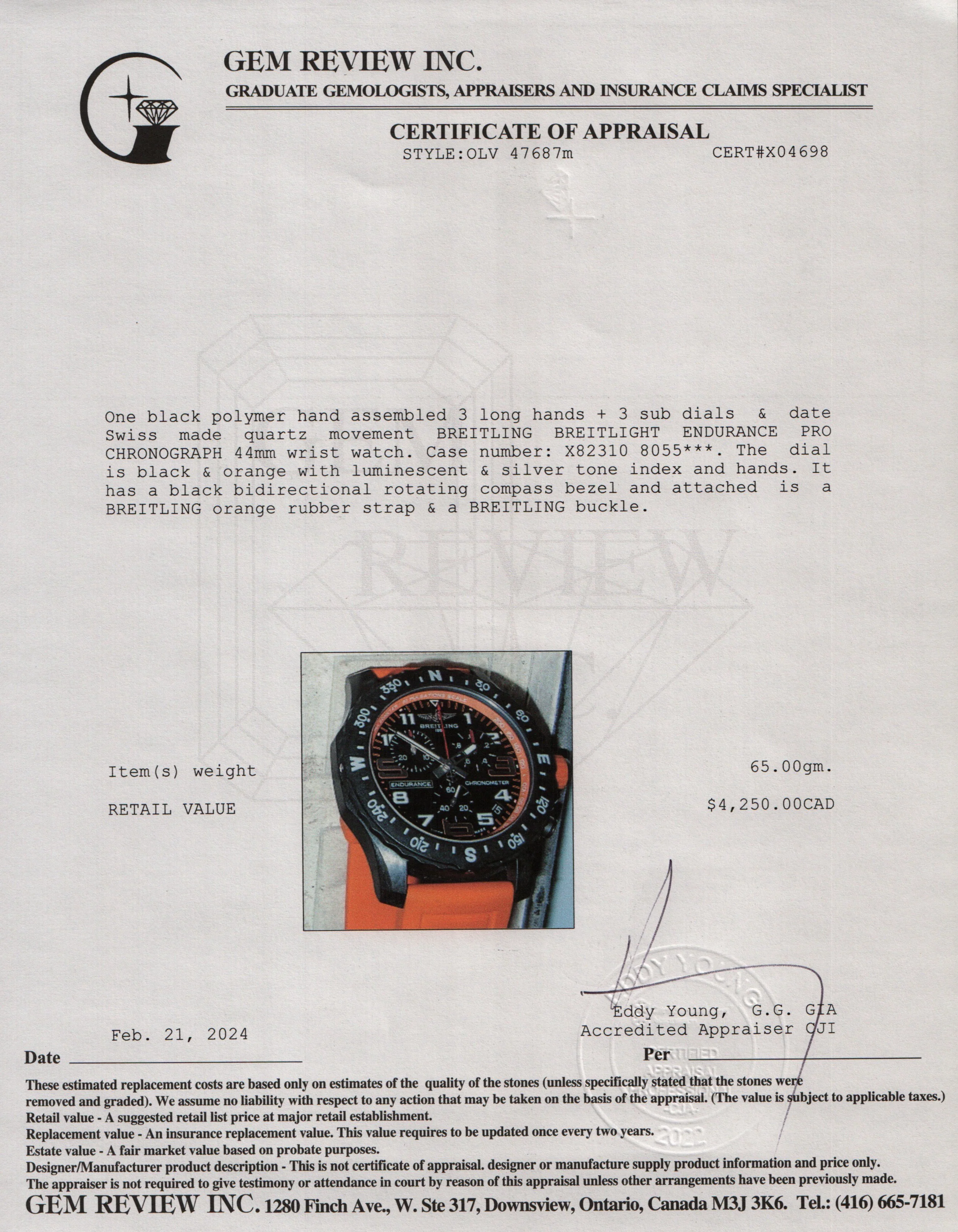 Breitling Breitlight Black Polymer Endurance Pro 44MM Watch w/ Box & Papers - Image 7