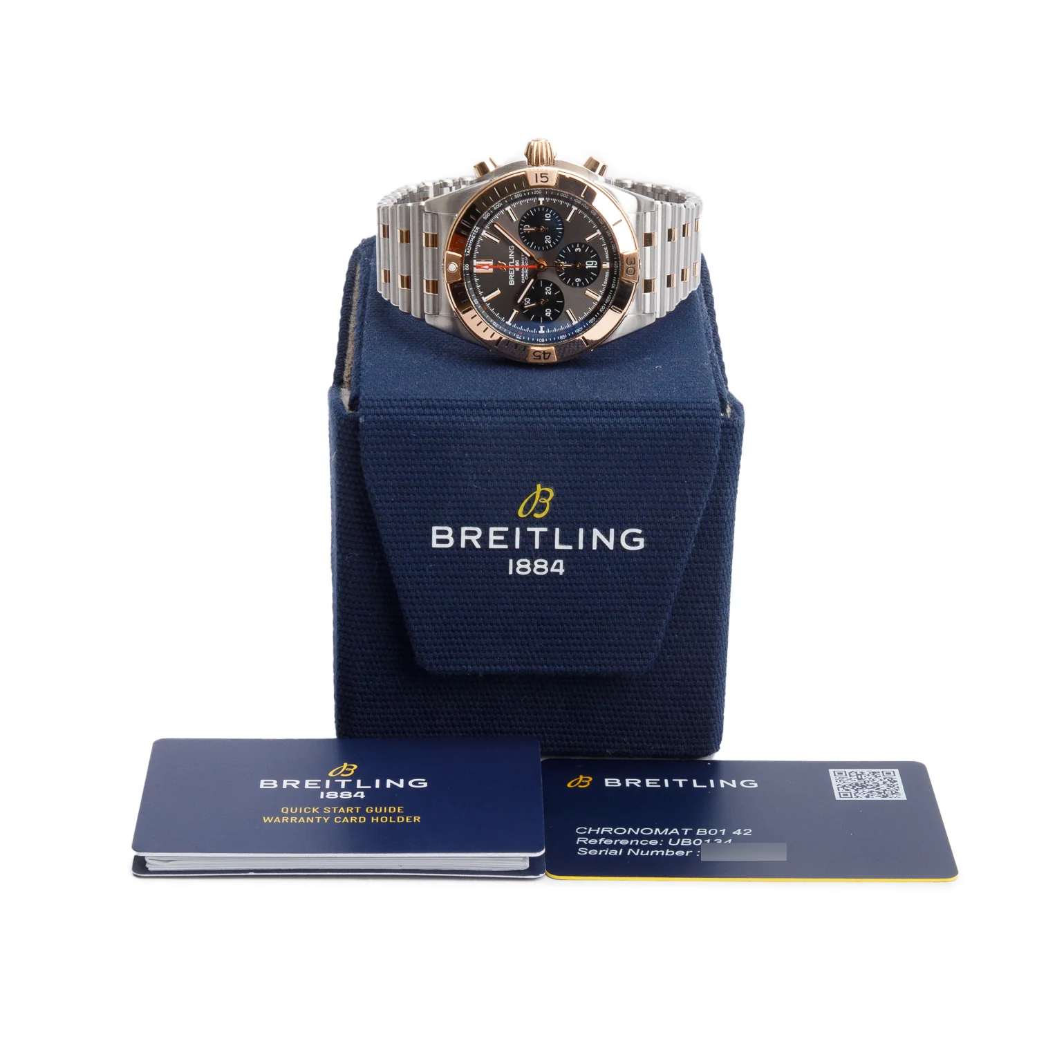 Breitling Stainless Steel & 18k Rose Gold Chronomat B01 42 MM Chronograph Automatic Watch Grey Dial UB0134 w/ Box & Papers - Image 2