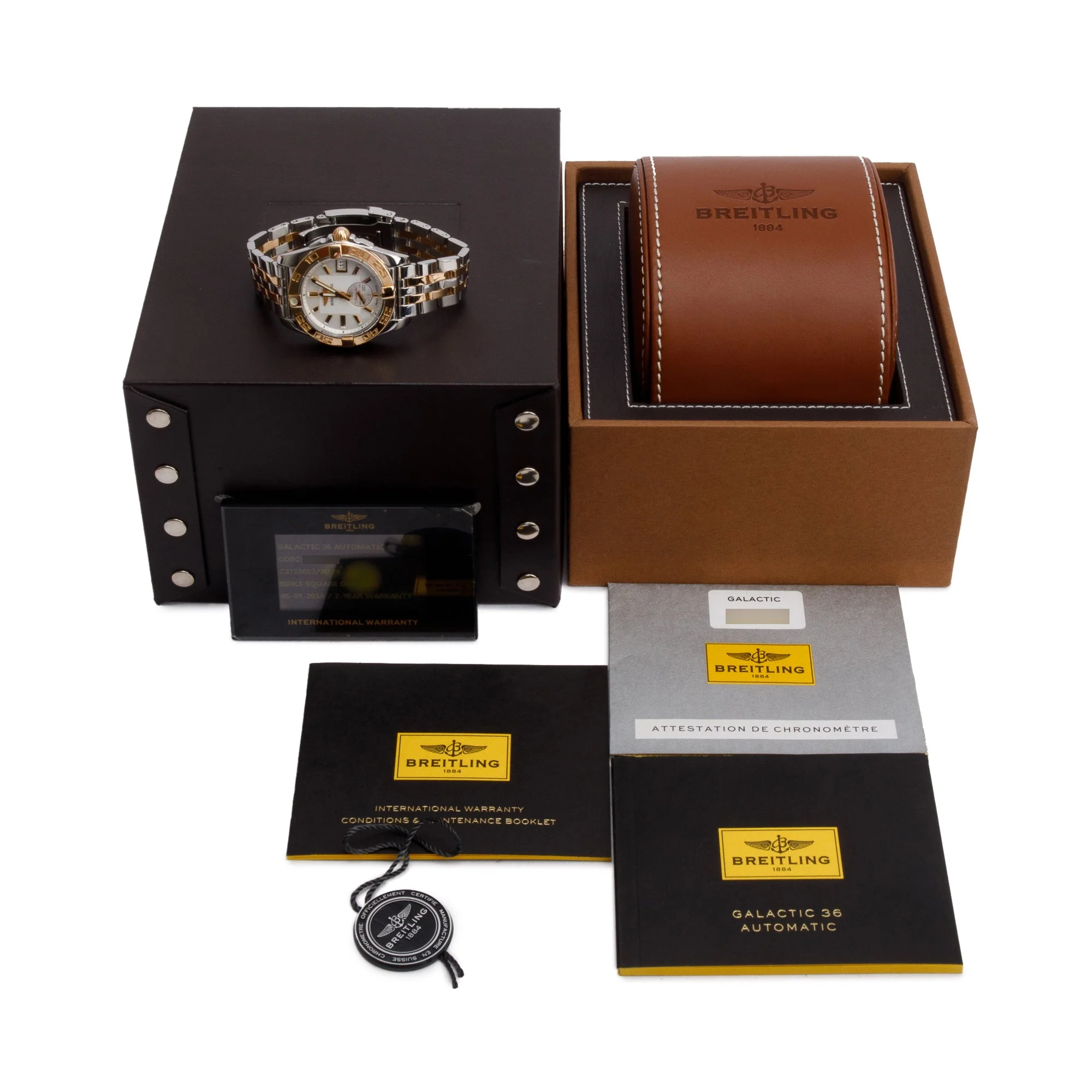 Breitling Stainless Steel & 18k Rose Gold Galactic 36 MM Automatic Watch C37330 w/ Box & Papers - Image 2