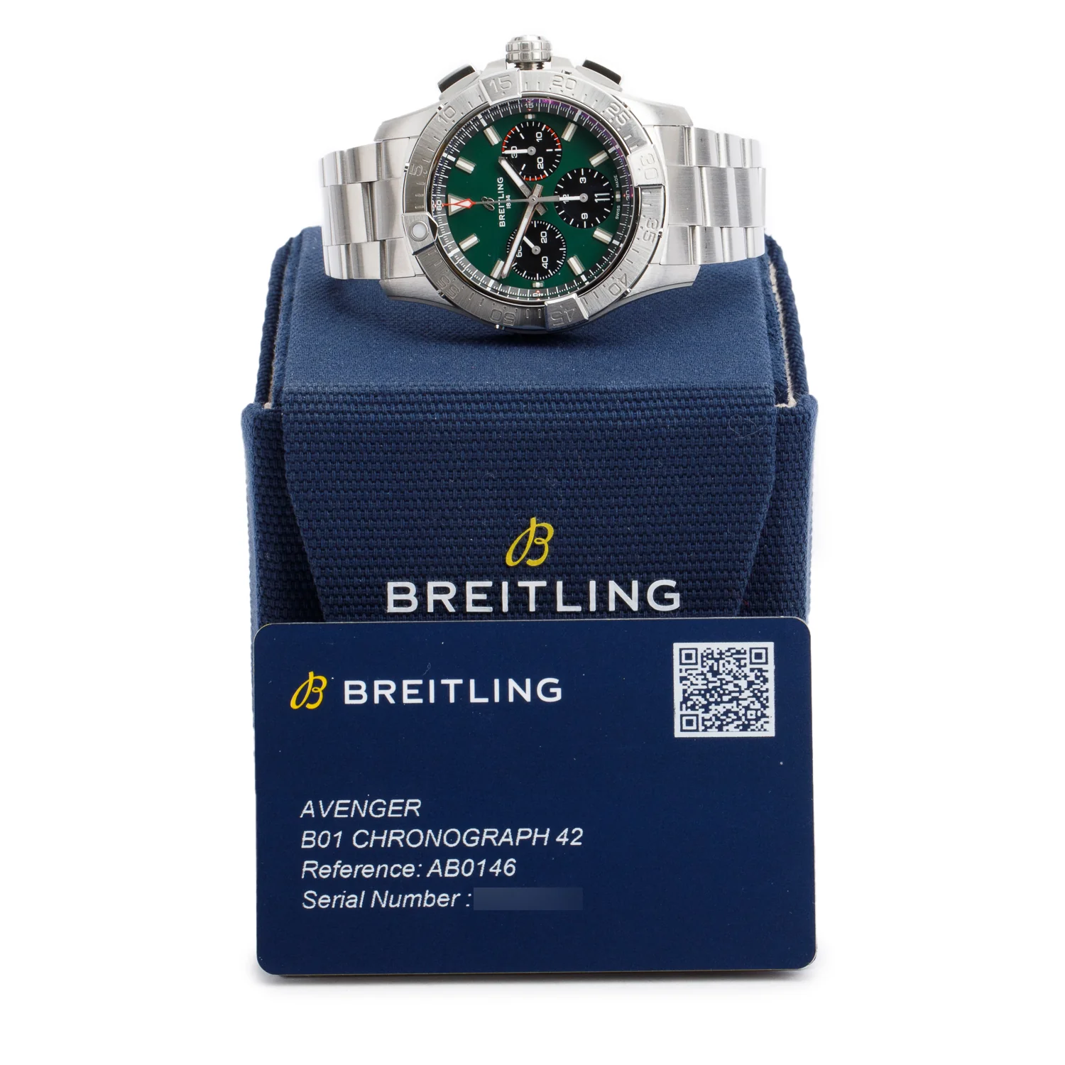 Breitling Stainless Steel Avenger B01 42 MM Chronograph Automatic Watch Green Dial AB0146 w/ Box & Papers - Image 2
