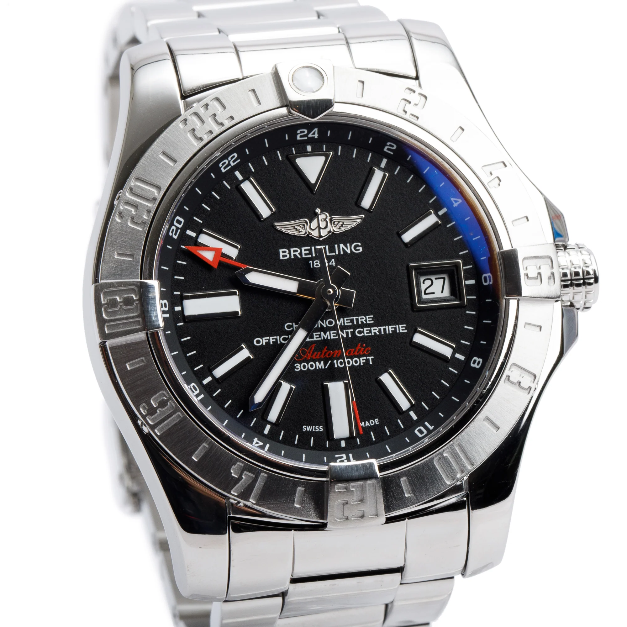 Breitling Stainless Steel Avenger II GMT 43 MM Automatic Watch Black Dial A32390 w/ Box, Papers & Extra Strap - Image 3