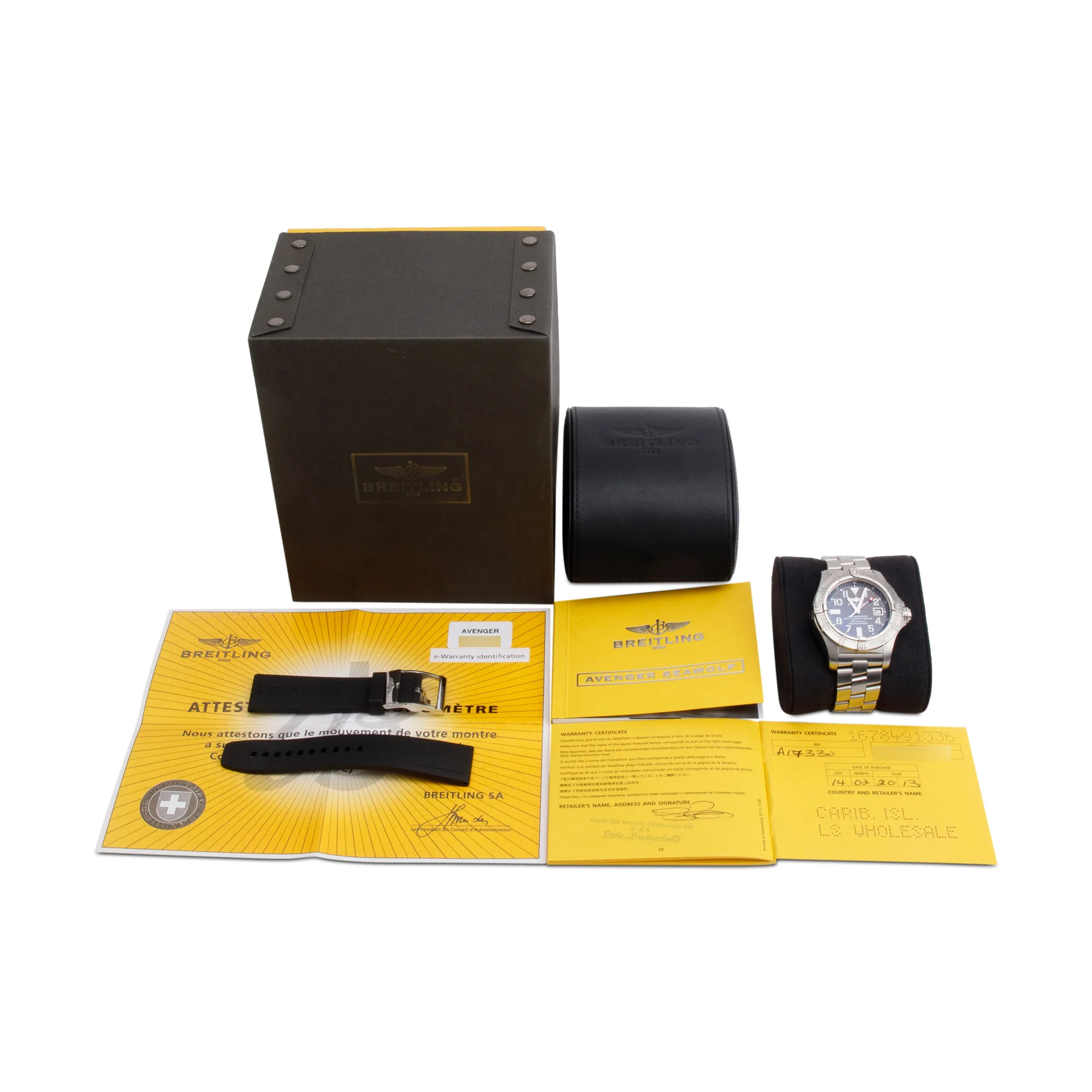Breitling Stainless Steel Avenger II Seawolf 45 MM Automatic Watch Grey Dial A17330 w/ Box, Papers & Extra Strap - Image 2