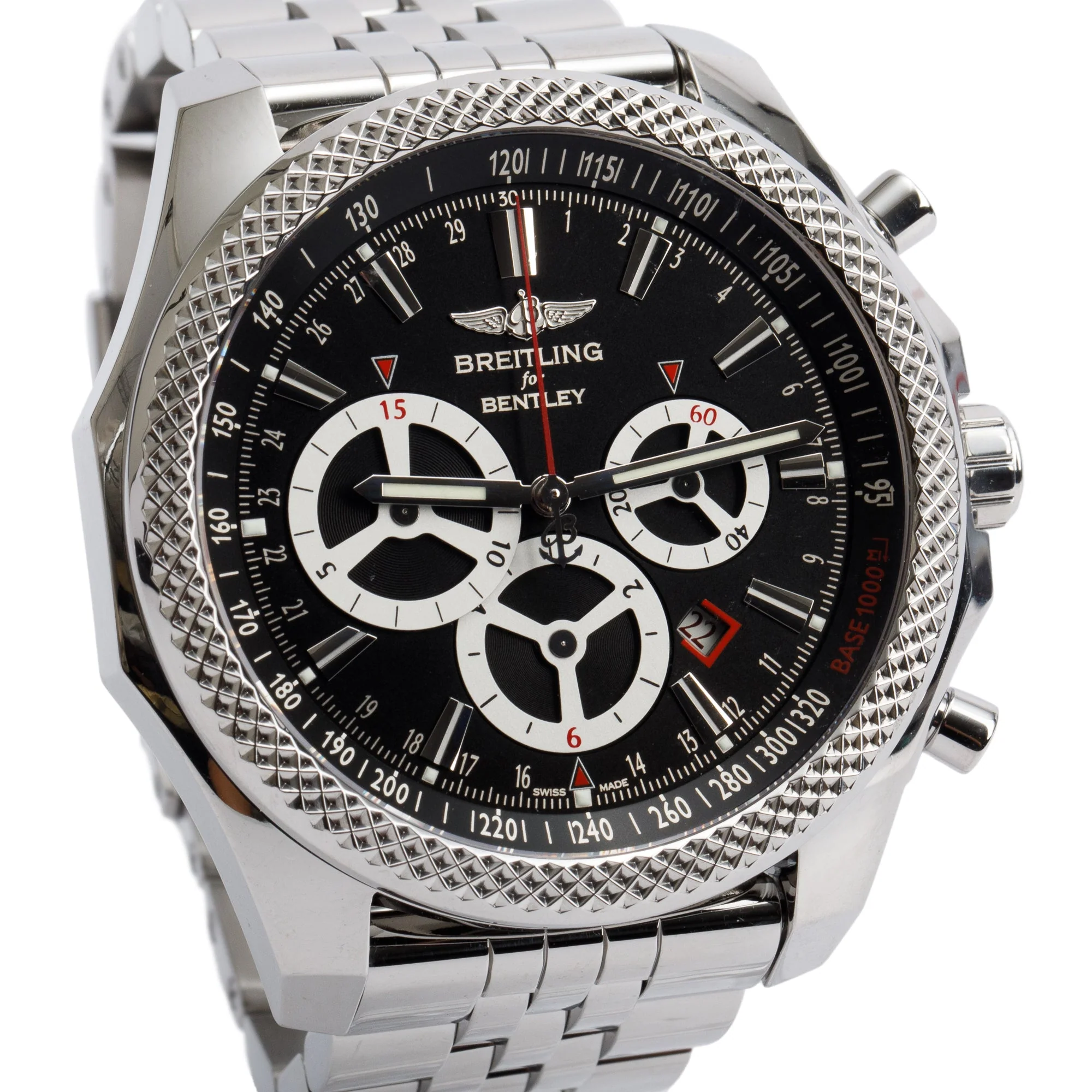 Breitling Stainless Steel Bentley Barnato 49 MM Automatic Chronograph Black Dial Watch A25366 w/ Box & Papers - Image 3