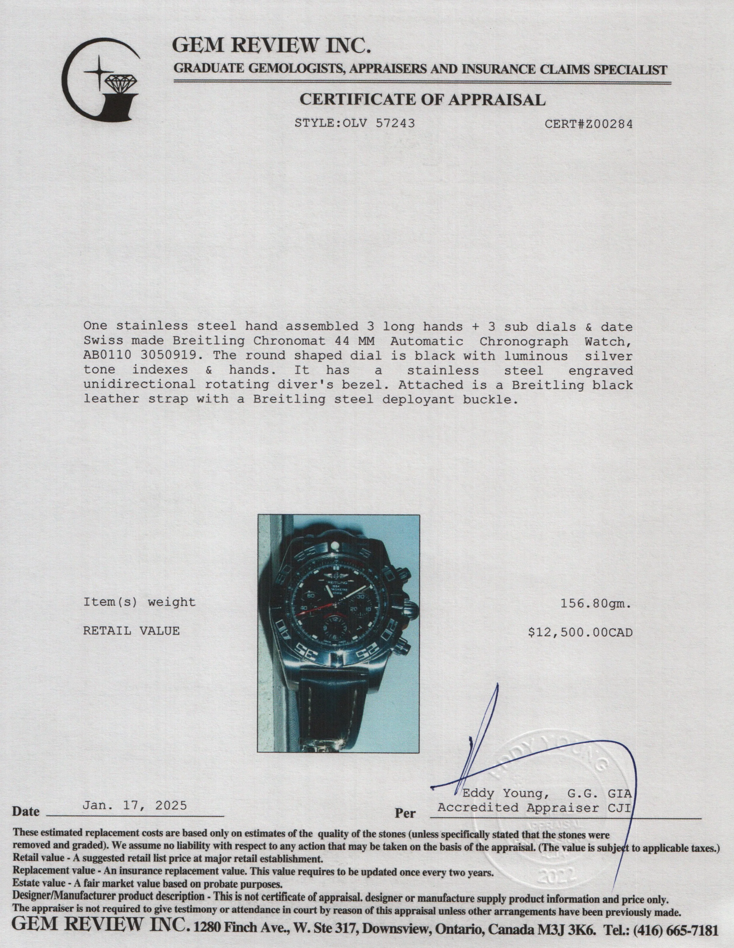 Breitling Stainless Steel Chronomat 44 MM Automatic Chronograph Watch AB0110 w/ Box & Papers - Image 6