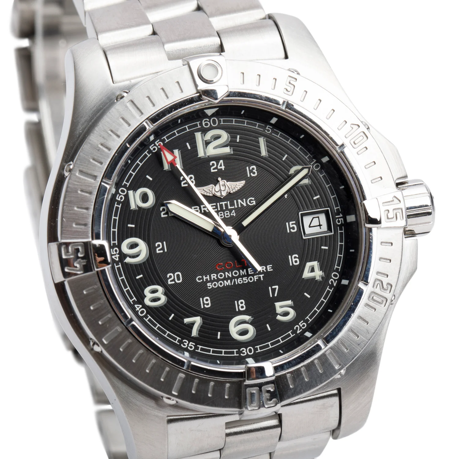 Breitling Stainless Steel Colt 41 MM Quartz Watch Black Dial A74380 w/ Box & Papers - Image 3