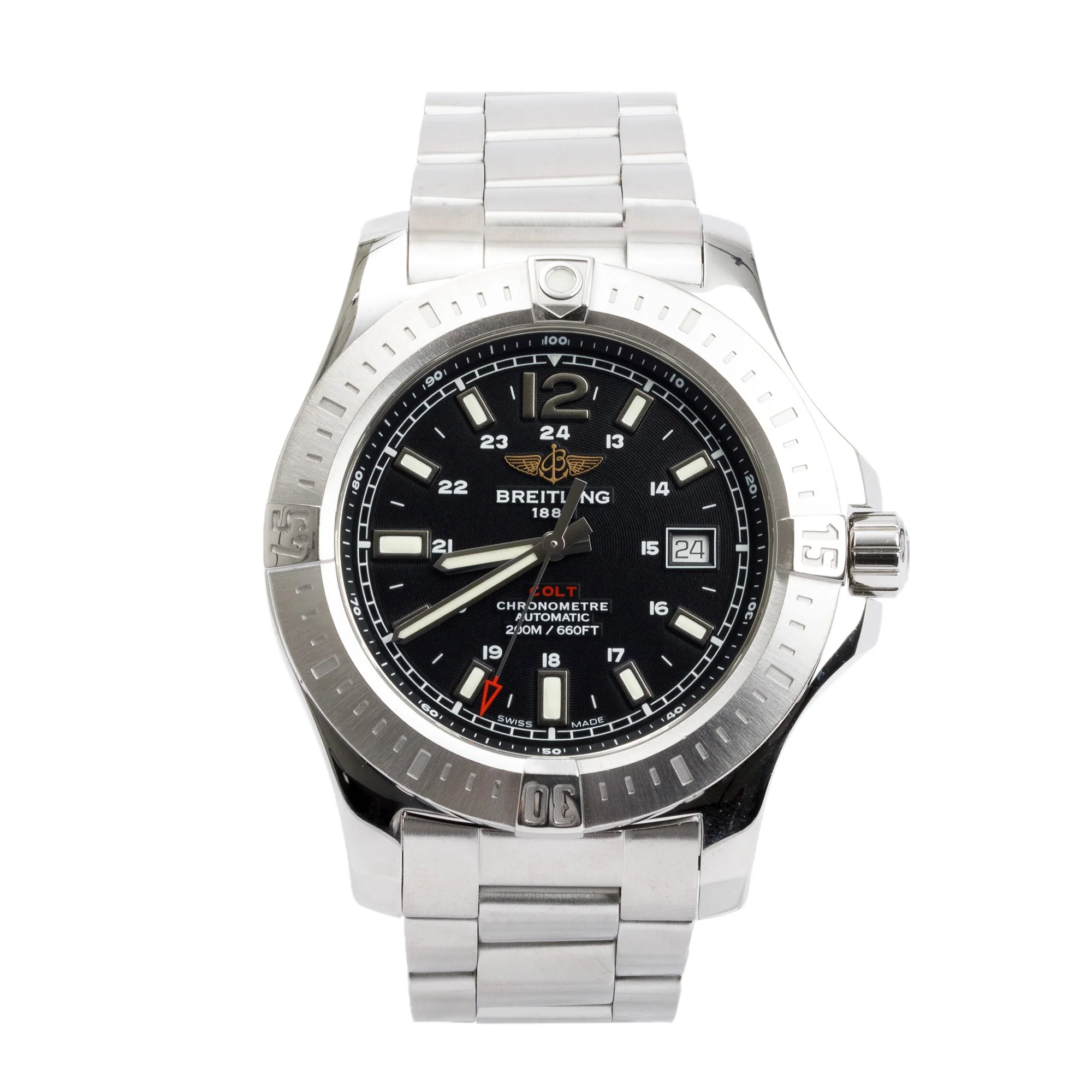 Breitling Stainless Steel Colt 44 MM Automatic Watch A17388 w/ Box & Papers
