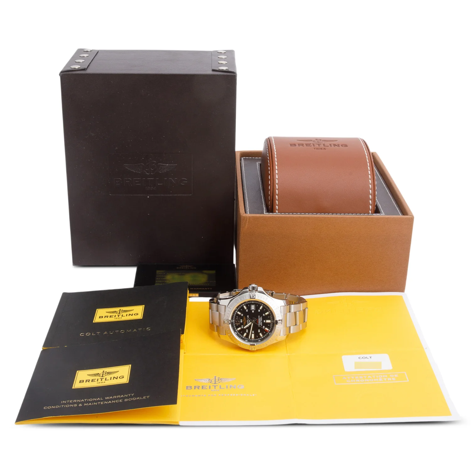 Breitling Stainless Steel Colt 44 MM Automatic Watch Black Dial A17388 w/ Box & Papers - Image 2