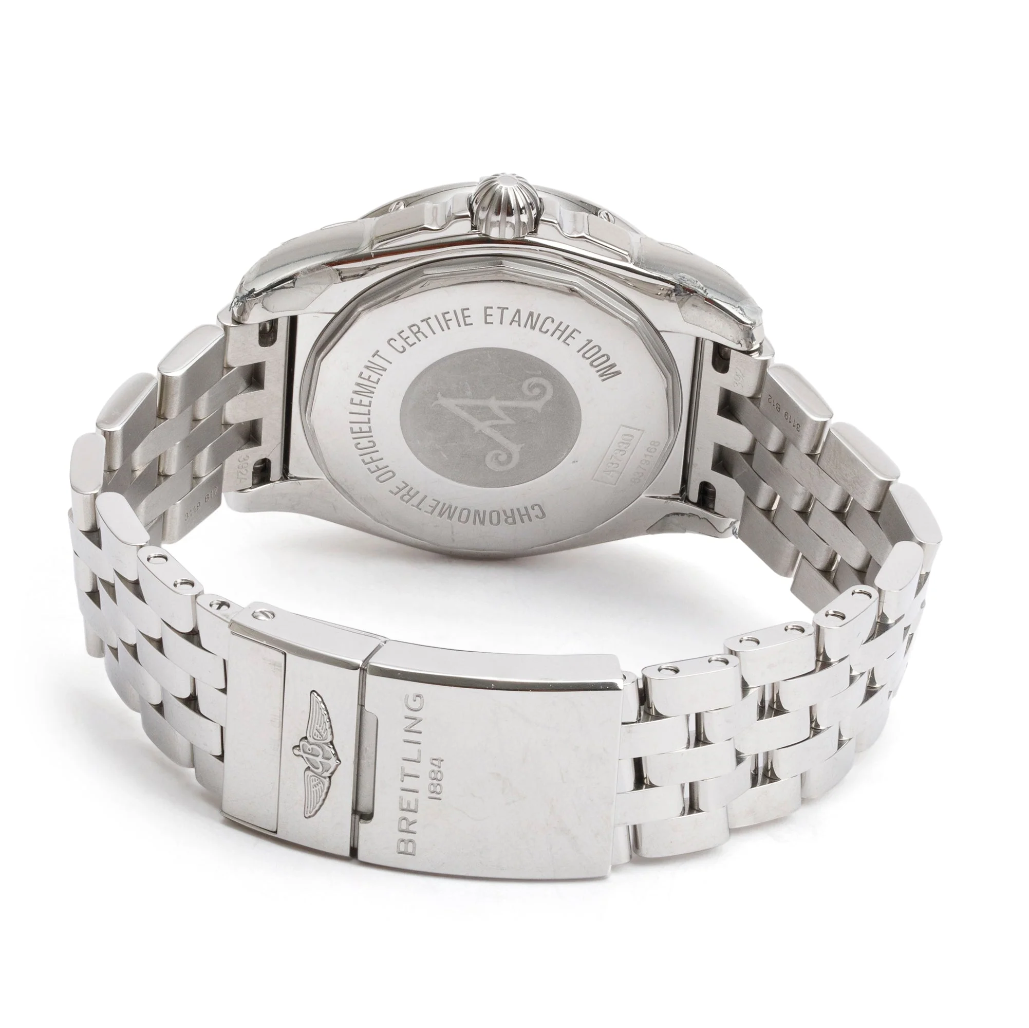Breitling Stainless Steel Diamond Bezel & Shamrock Olive Green Diamond Dial Galactic 36 MM Automatic Watch w/ Box - Image 4