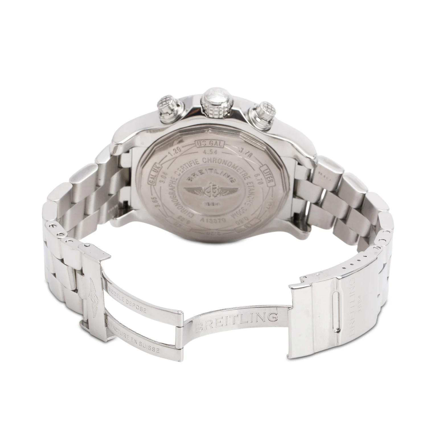 Breitling Stainless Steel Diamond Bezel Super Avenger 48 MM Automatic Chronograph Watch Blue Dial A13370 - Image 4