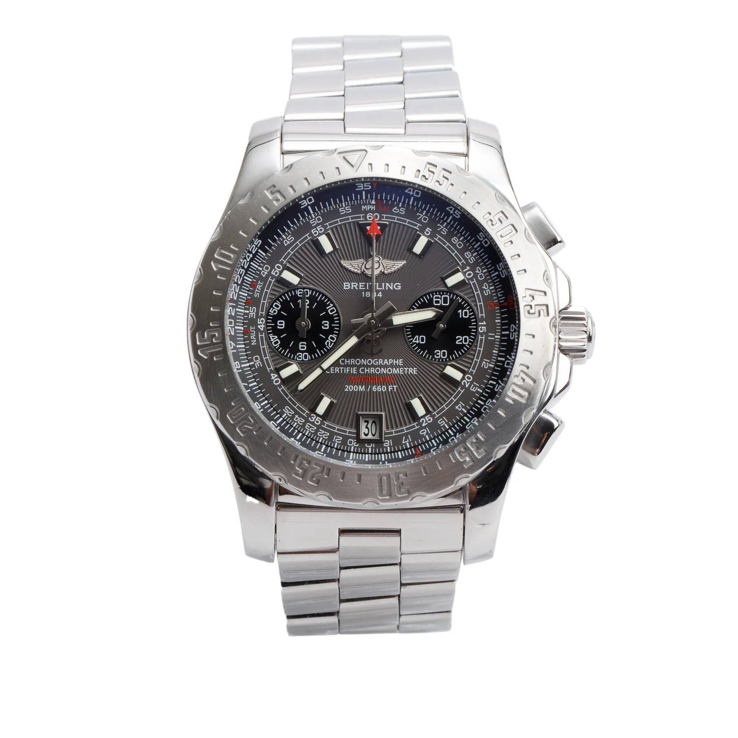 Breitling Stainless Steel Professional Skyracer 43.5 MM Chronograph Automatic Watch Grey Dial A17362 w/ Box & Receipt