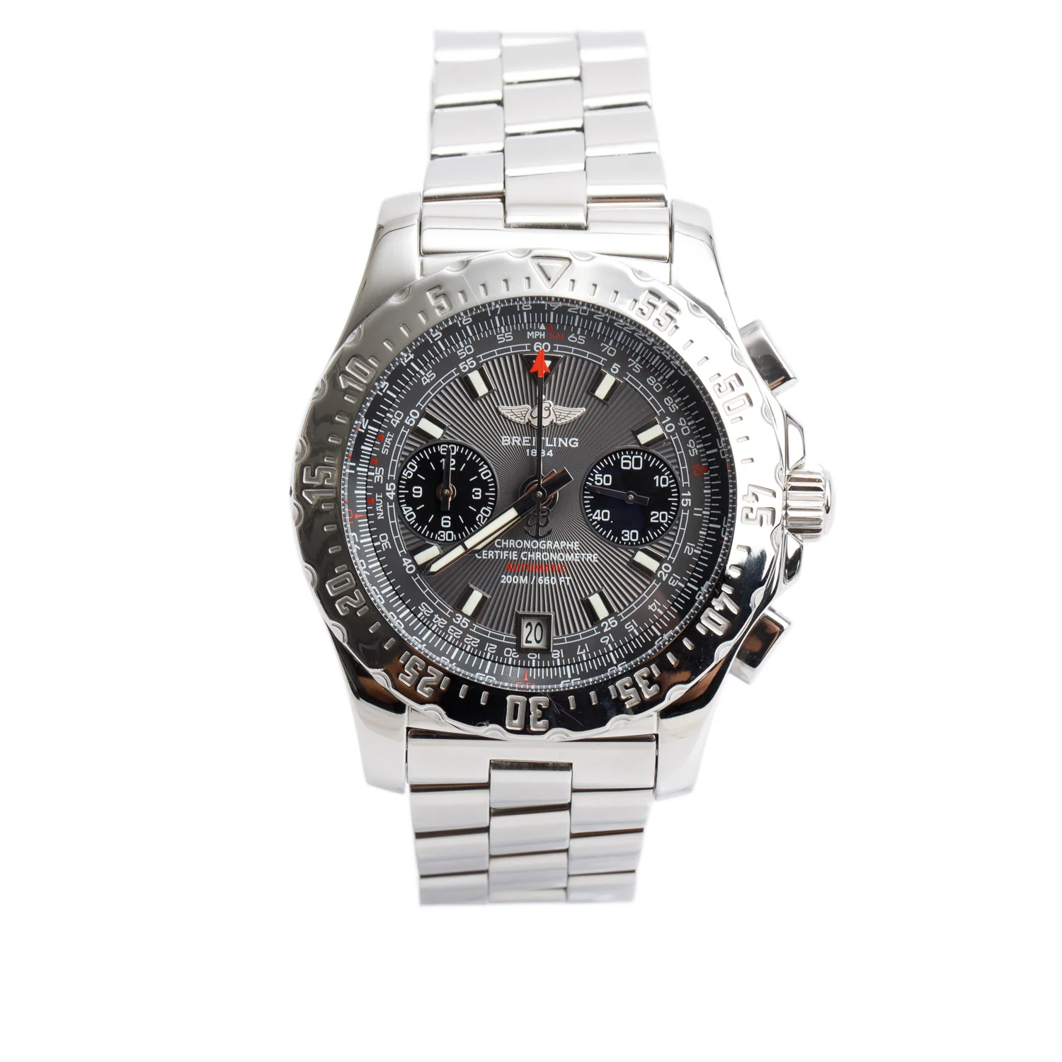 Breitling Stainless Steel Professional Skyracer 43.5 MM Chronograph Automatic Watch Grey Dial A27362 w/ Box & Papers