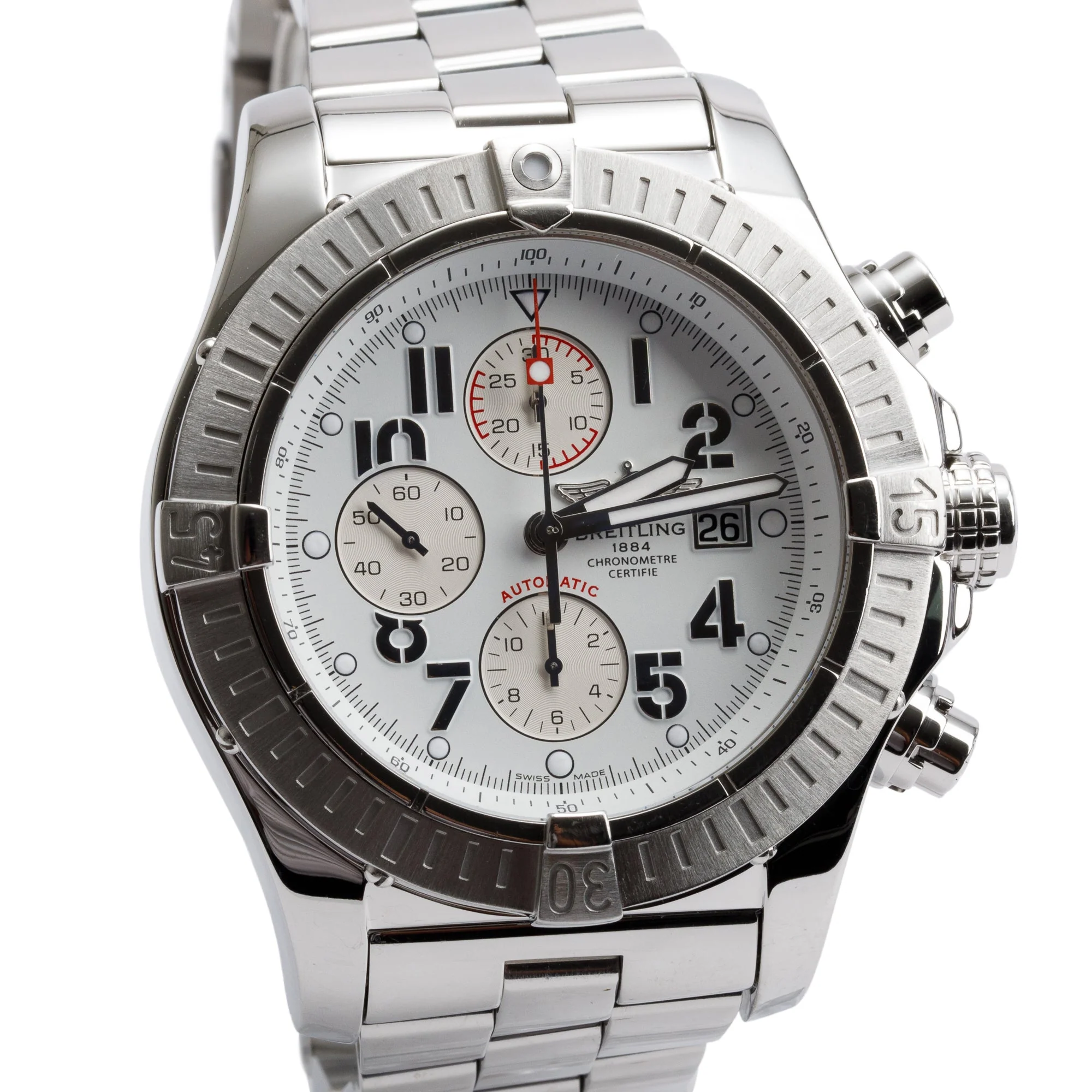 Breitling Stainless Steel Super Avenger 48 MM Automatic Chronograph Watch A13370 w/ Box & Papers - Image 3