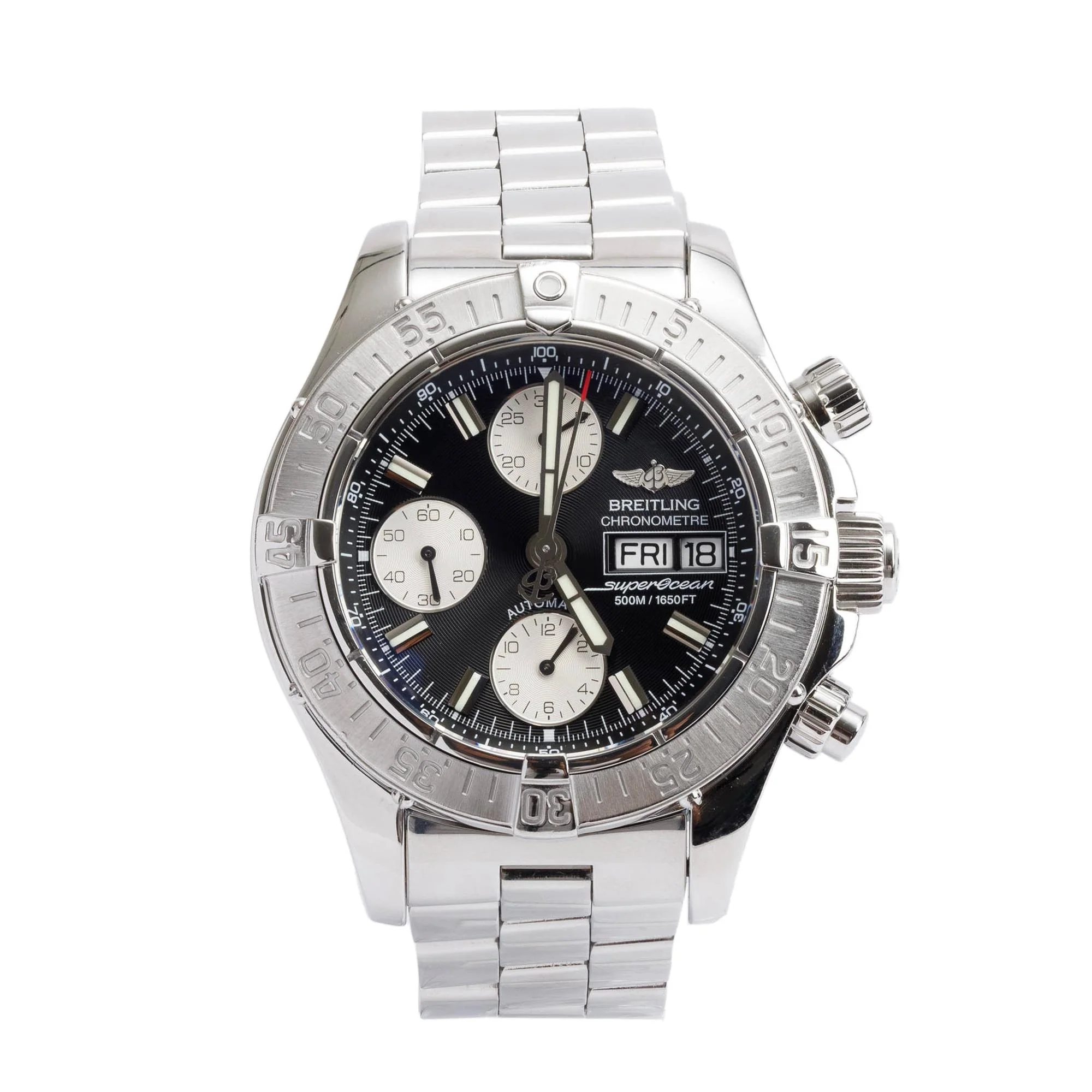 Breitling Stainless Steel Superocean Chronograph II 42 MM Automatic Watch A13340 w/ Box