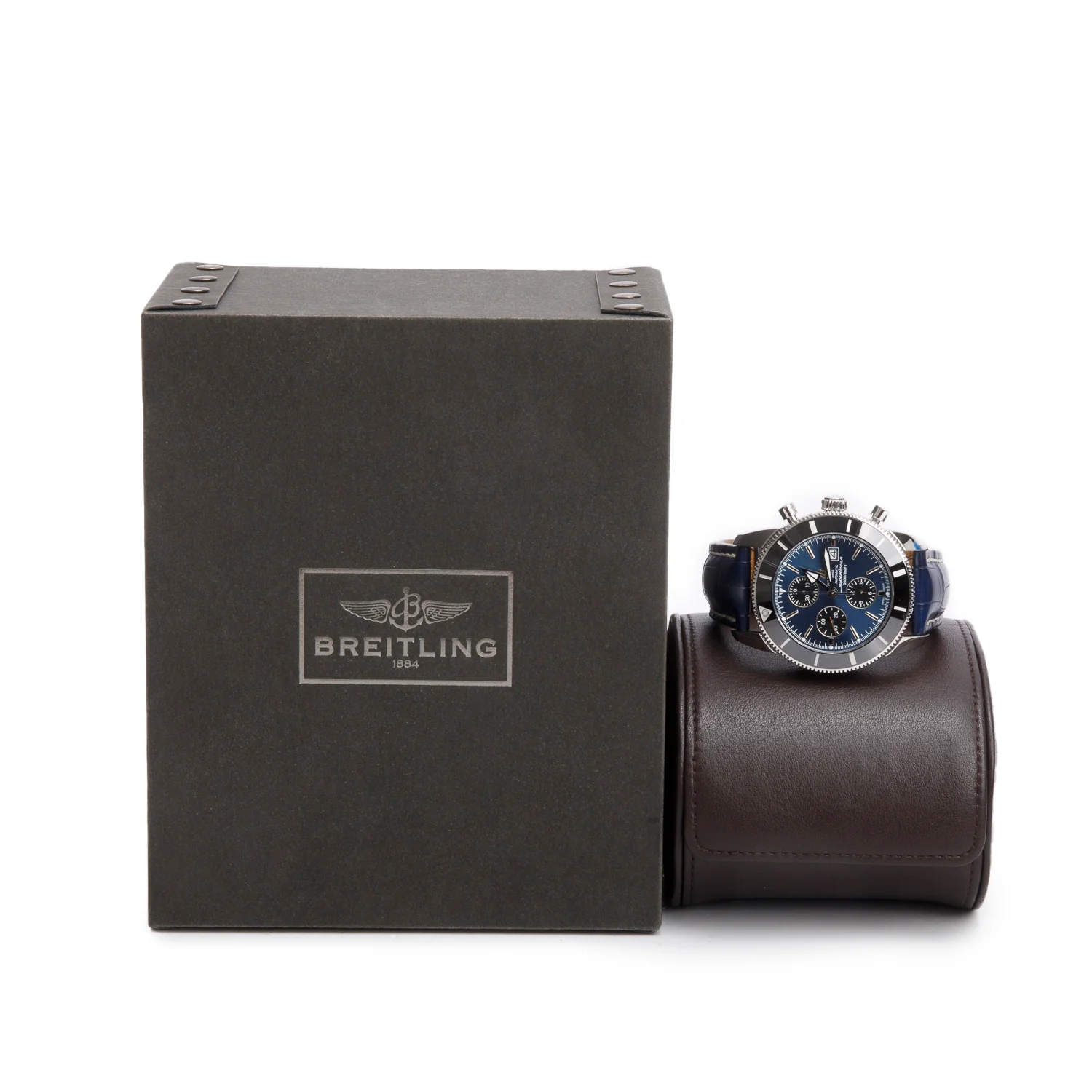 Breitling Stainless Steel Superocean Heritage II 46 MM Automatic Chronograph Watch Blue Dial A13312 w/ Box - Image 2