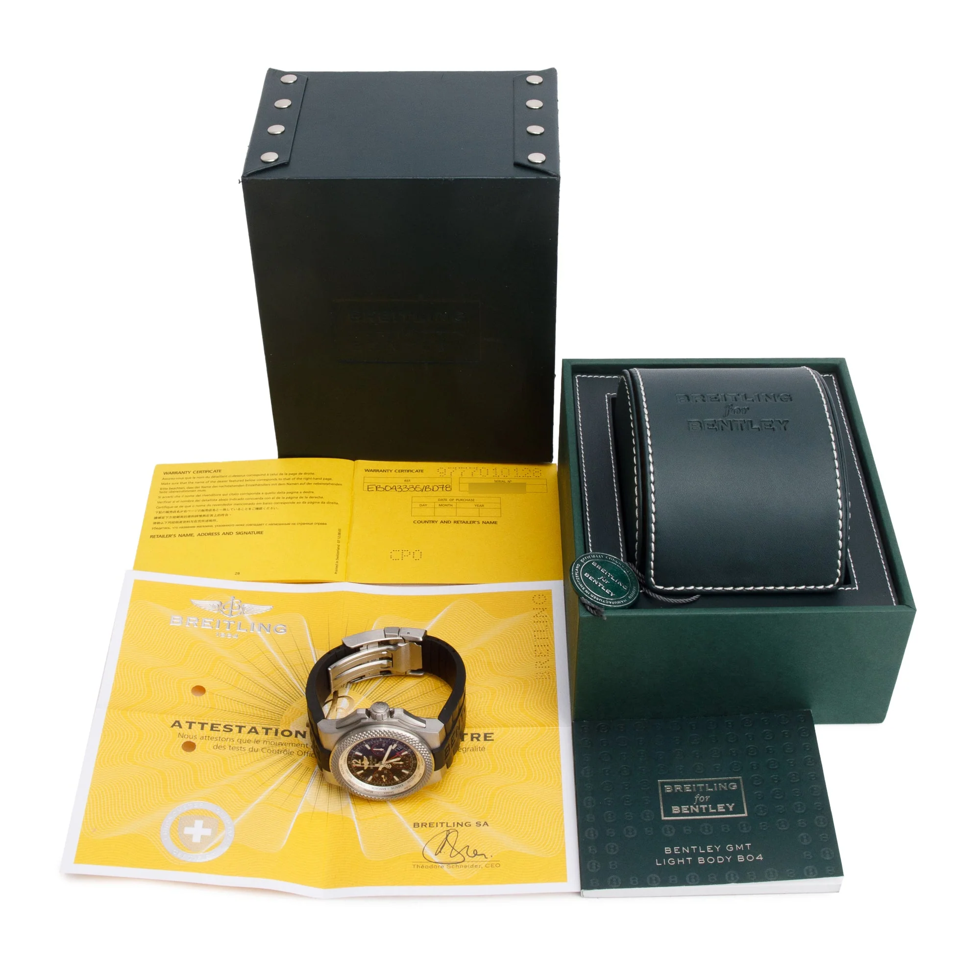 Breitling Titanium Bentley GMT Light Body B04 45 MM Automatic Chronograph Watch EB0433 w/ Box & Papers - Image 2