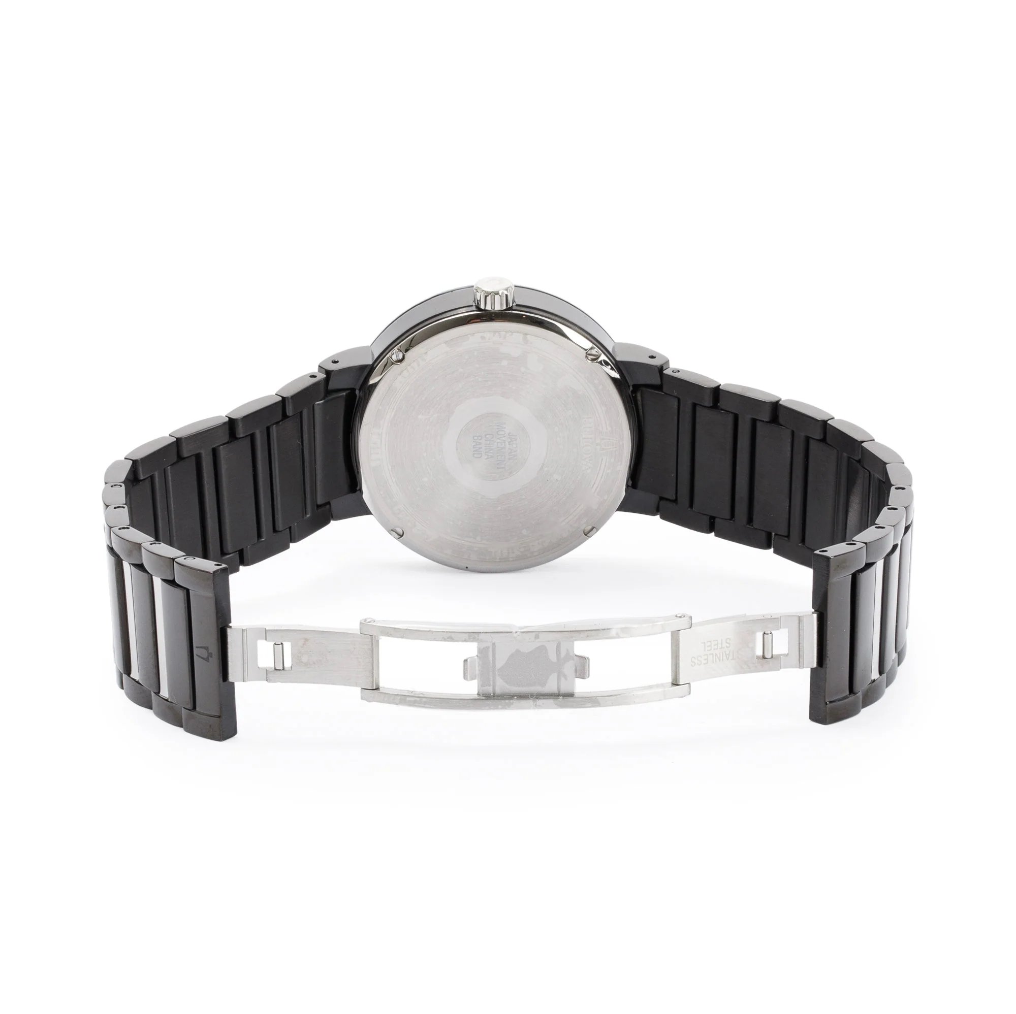 Bulova Black Ion-Plated Stainless Steel Diamond Dial 40 MM Quartz Watch - Image 4
