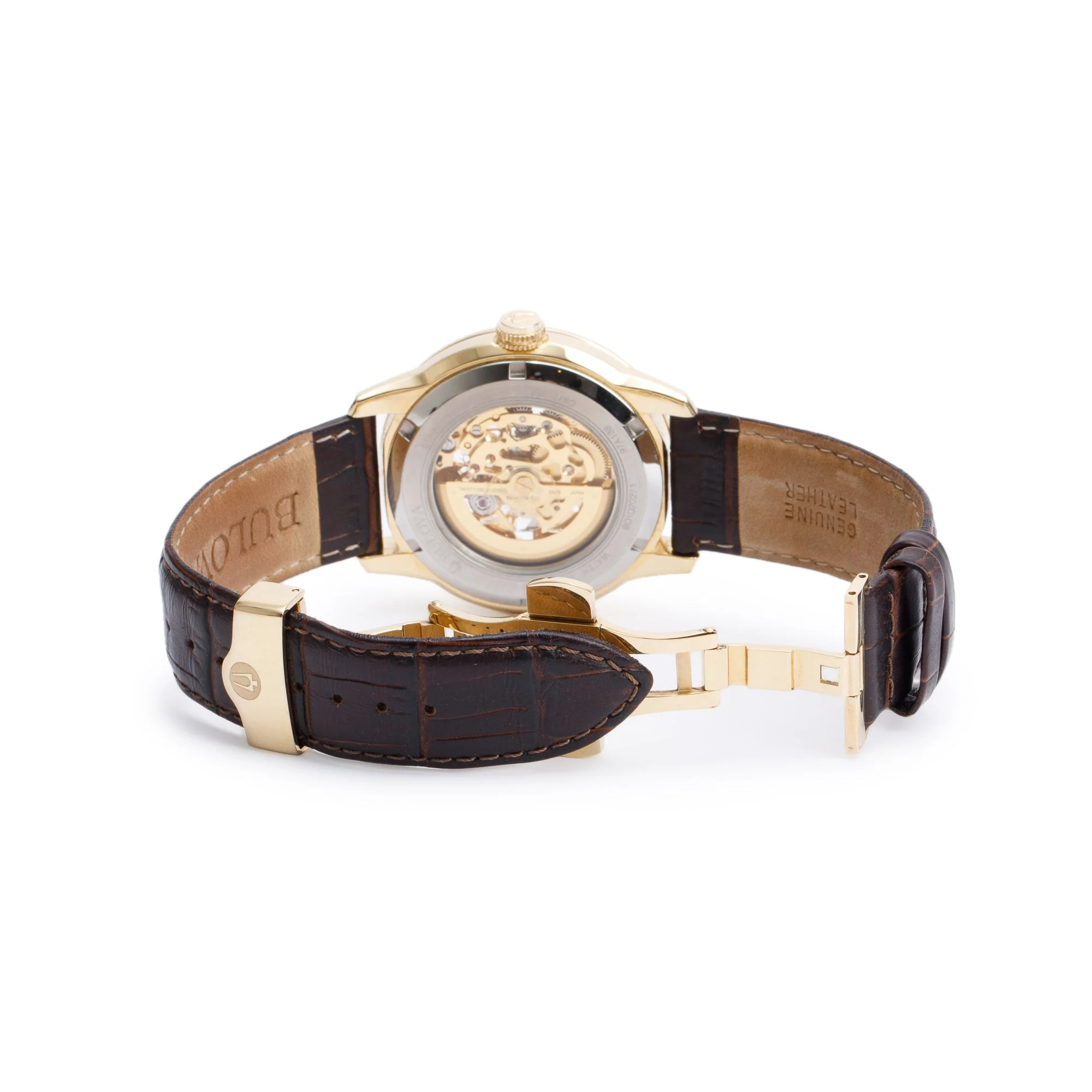 Bulova Gold Tone Stainless Steel Sutton Classic 43 MM Automatic Watch - Image 4