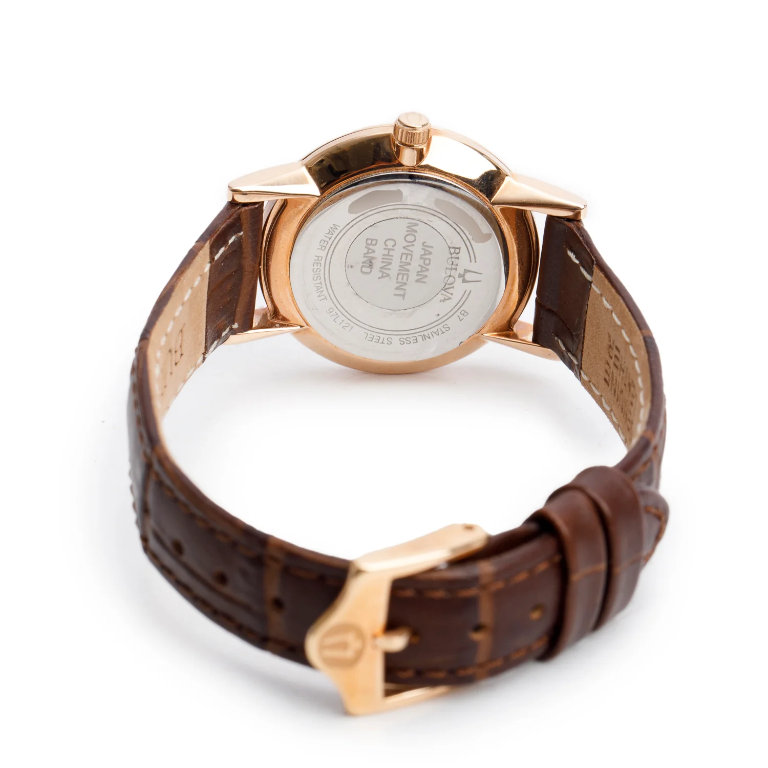 Bulova Rose Gold-Plated Stainless Steel 27 MM Quartz Watch White Dial 97L121 w/ Box - Image 4