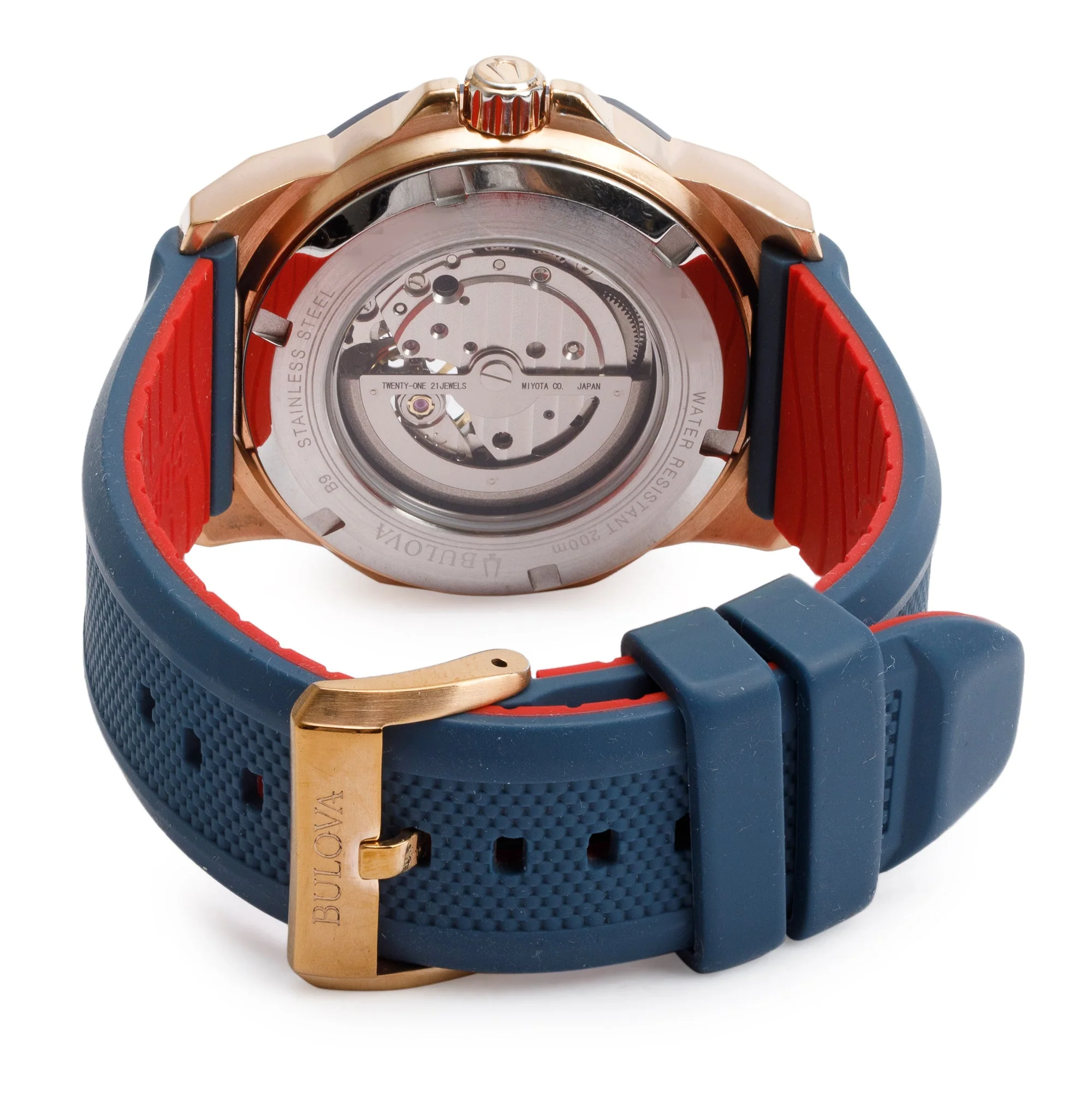 Bulova Rose Gold-Plated Stainless Steel Marine Star 44MM Automatic Watch 98A227 w/ Box & Papers - Image 3