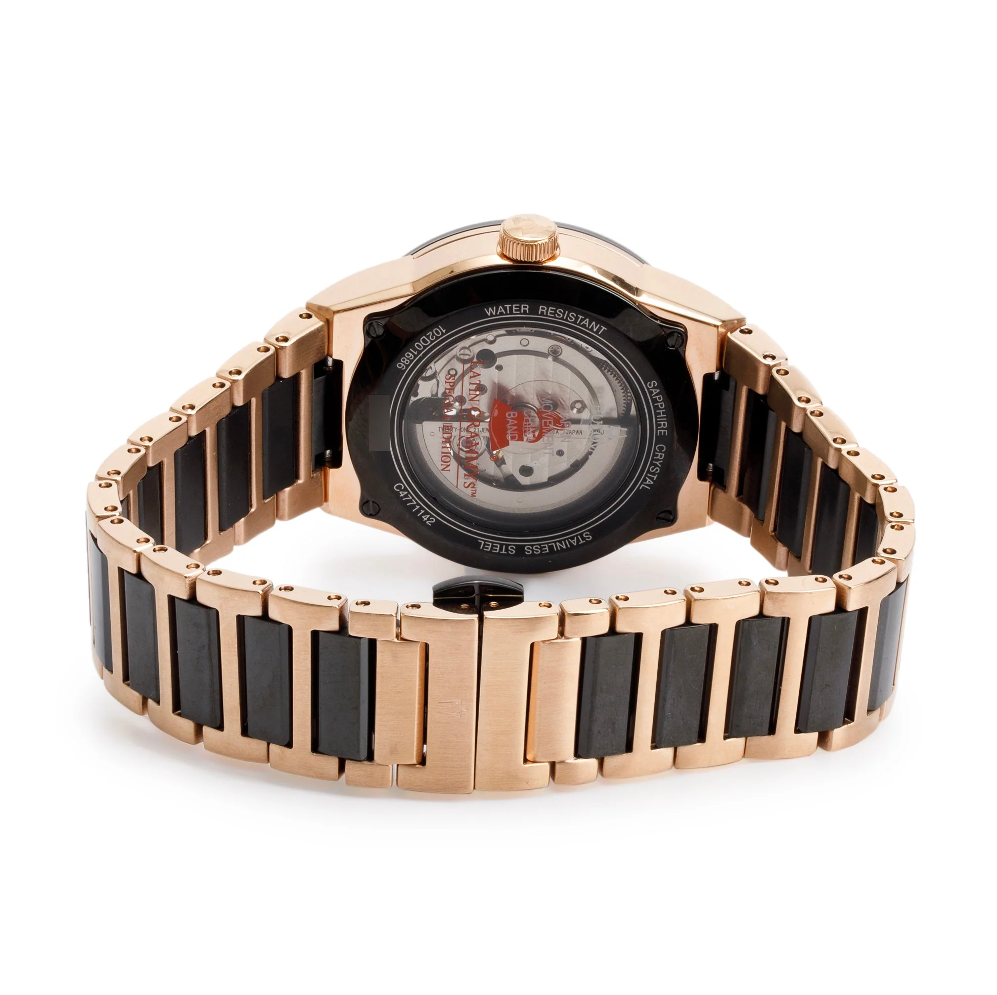Bulova Rose Gold-Plated Stainless Steel Millennia Latin Grammy 41 MM Auotmatic Watch 98A236 - Image 3