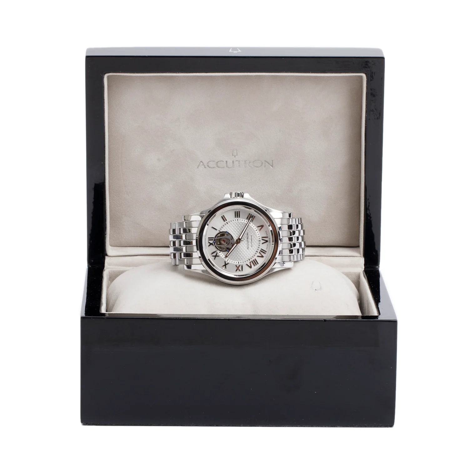 Bulova Stainless Steel Accutron 40 MM Automatic Watch Silver Dial w/ Box & Papers - Image 2