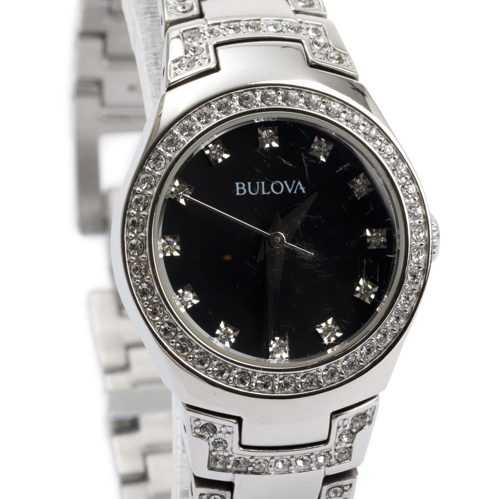 Bulova Stainless Steel Crystal 24.5 MM Quartz Watch - Image 2