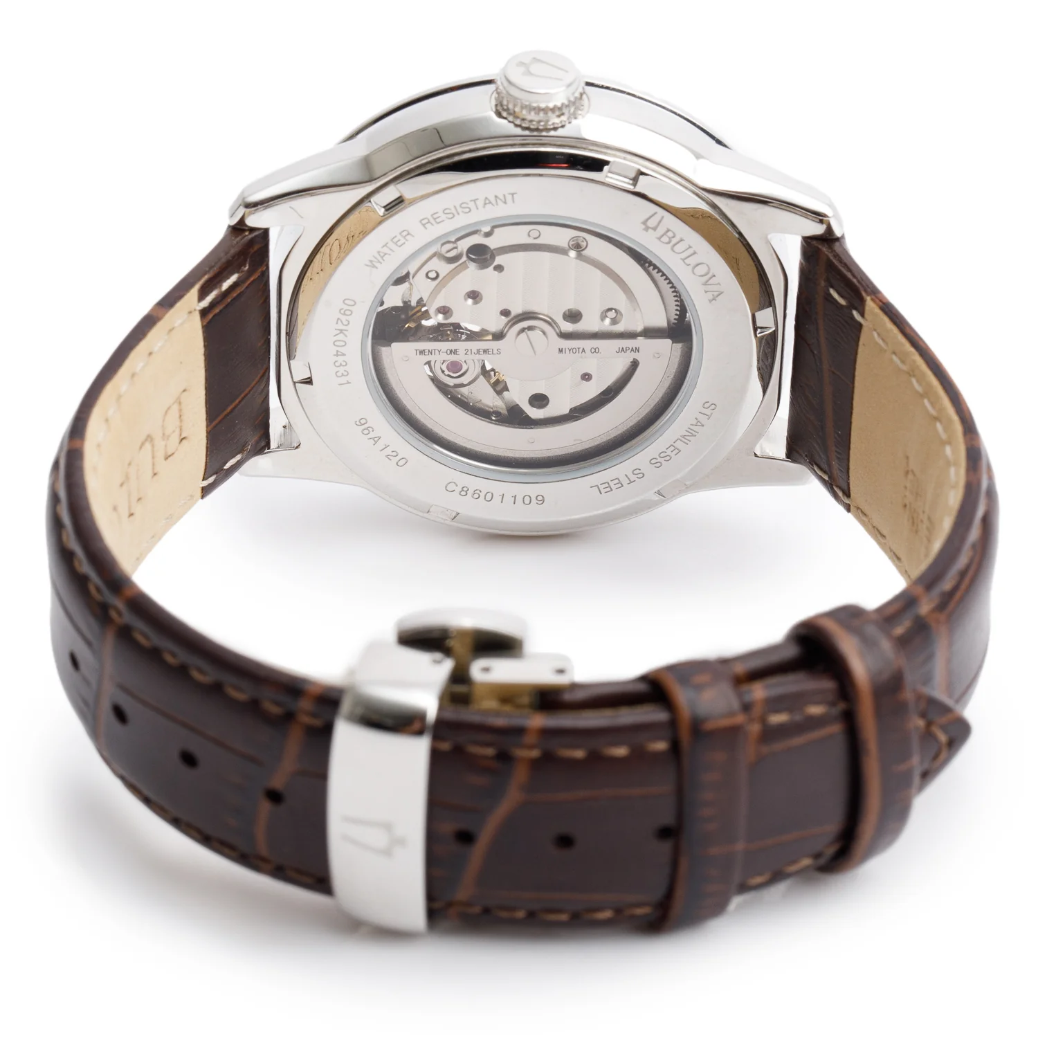 Bulova Stainless Steel Sutton Classic 42 MM Automatic Watch Brown Dial 96A120 - Image 3