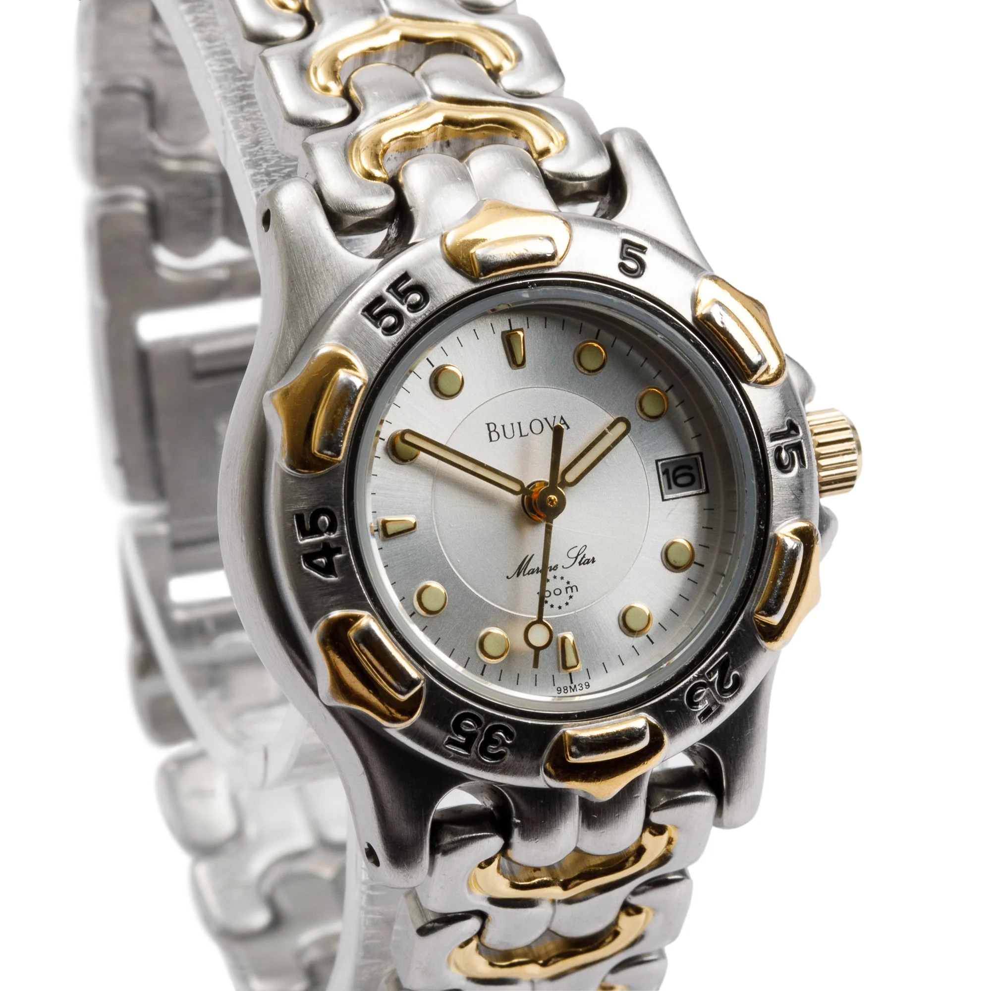 Bulova Two-Tone Stainless Steel Marine Star 27 MM Ladies Quartz Watch 98M39 - Image 2
