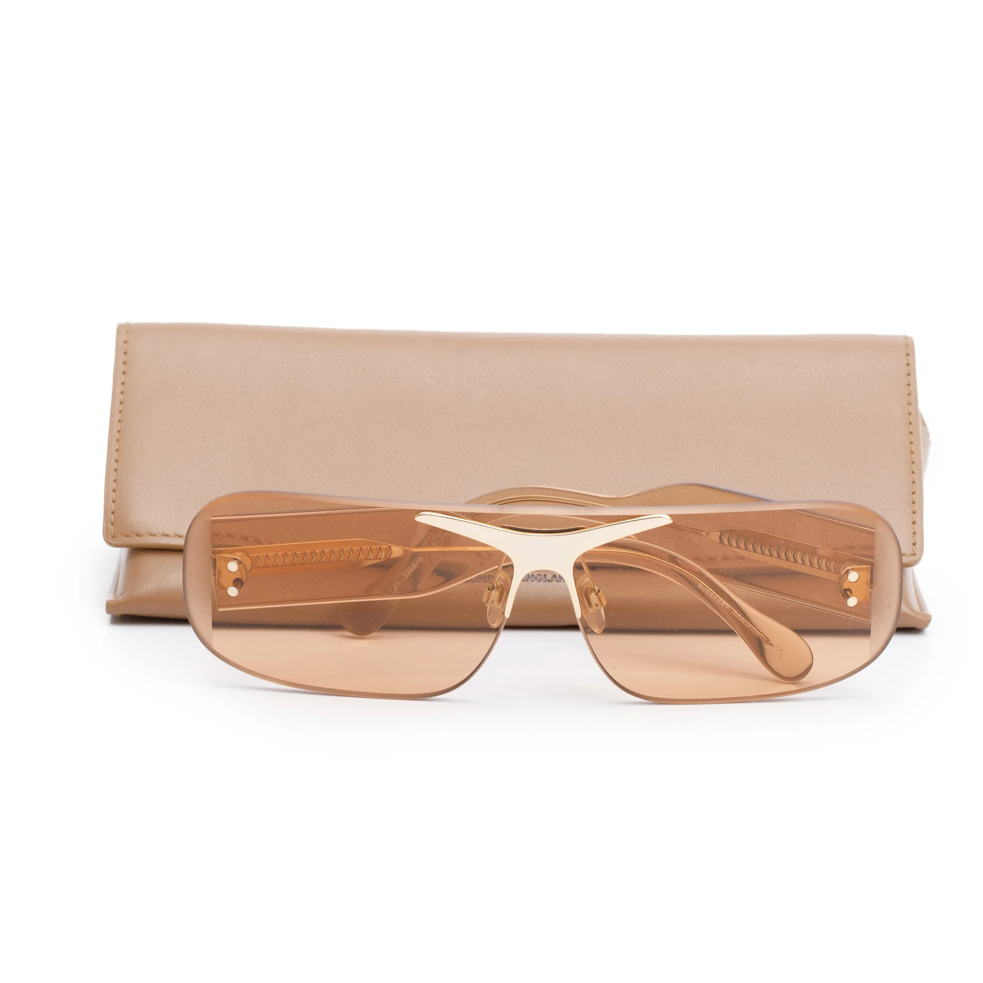Burberry B 3123 Brown Transparent Acetate Shield Sunglasses w/ Case - Image 2