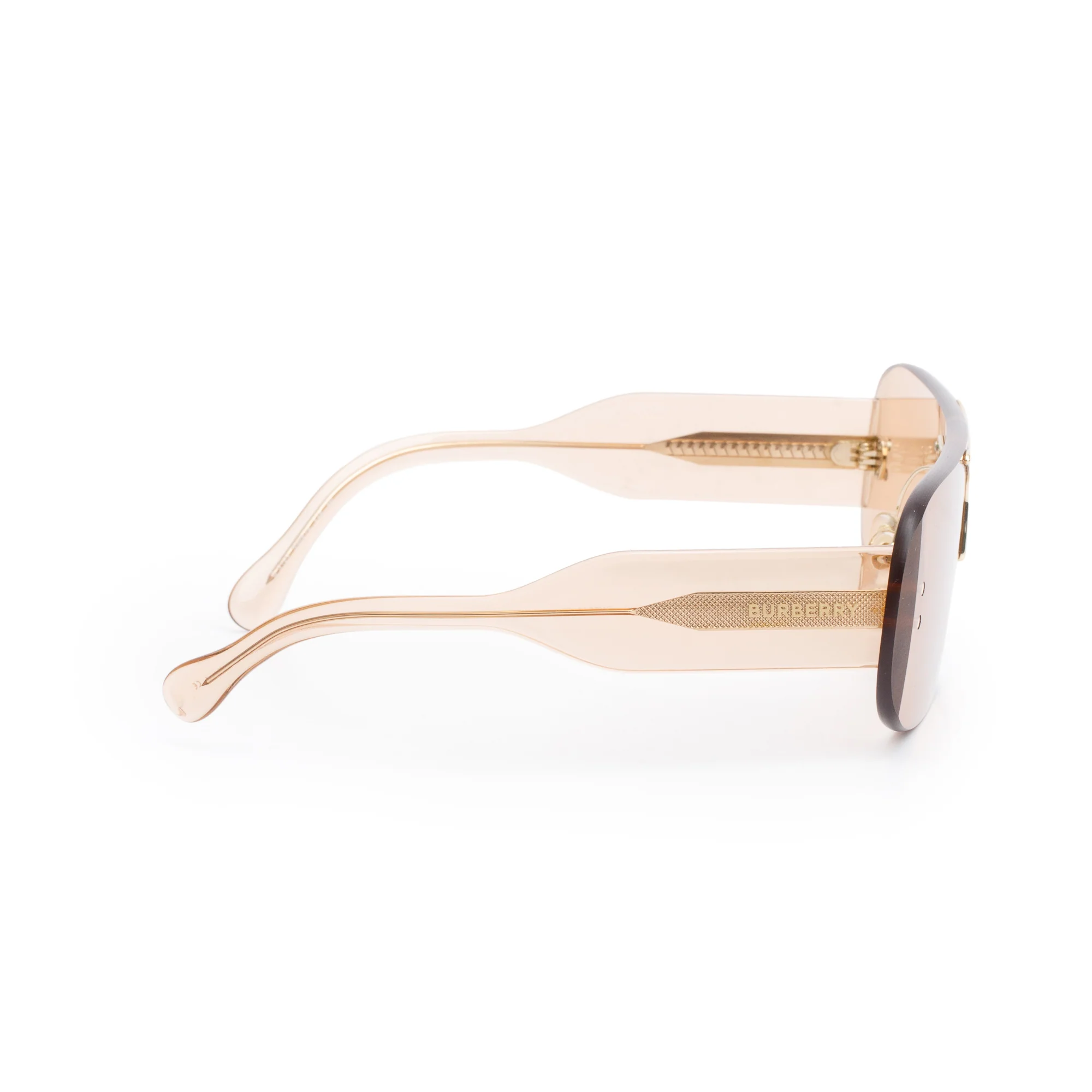 Burberry B 3123 Brown Transparent Acetate Shield Sunglasses w/ Case - Image 3