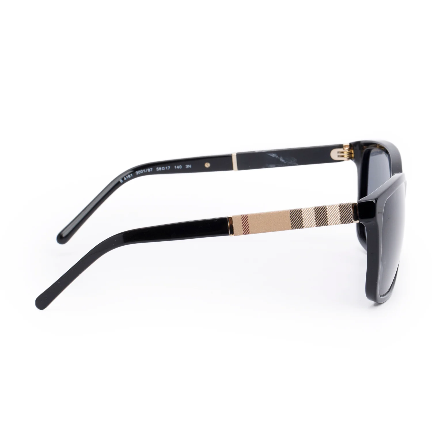 Burberry B 4181 Check/Black Acetate Square Sunglasses w/ Case - Image 3
