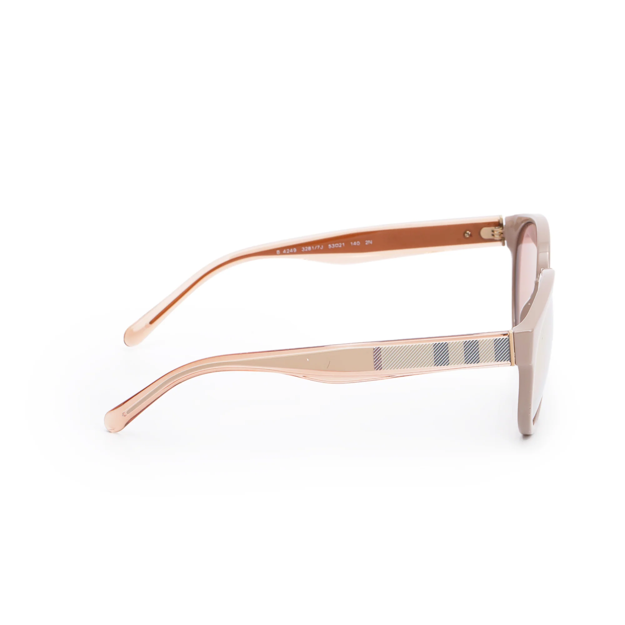Burberry B 4249 Beige Acetate Check Trim Cat-Eye Mirrored Sunglasses w/ Case - Image 3