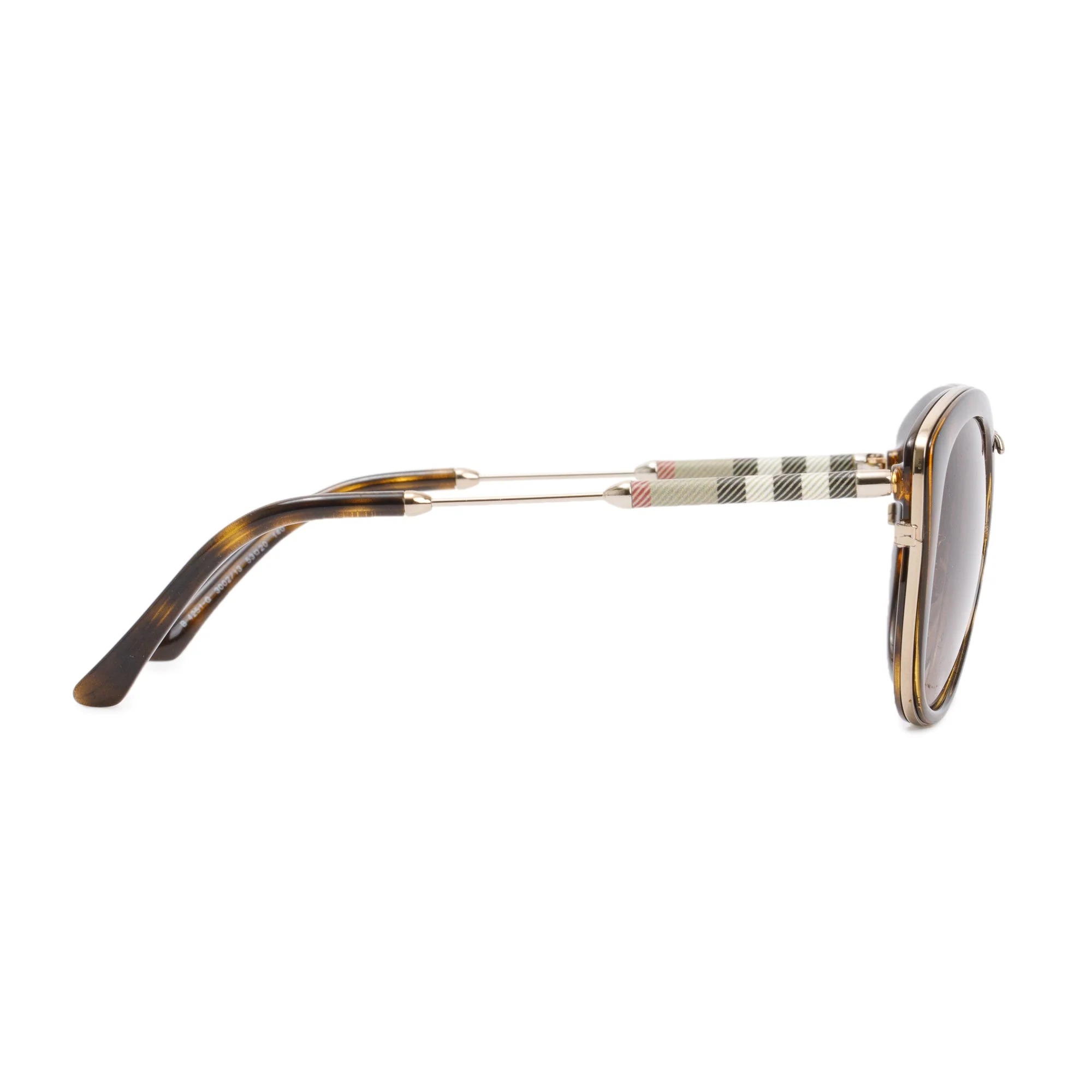 Burberry B 4251-Q Check & Havana Acetate Cat-Eye Sunglasses w/ Case - Image 3