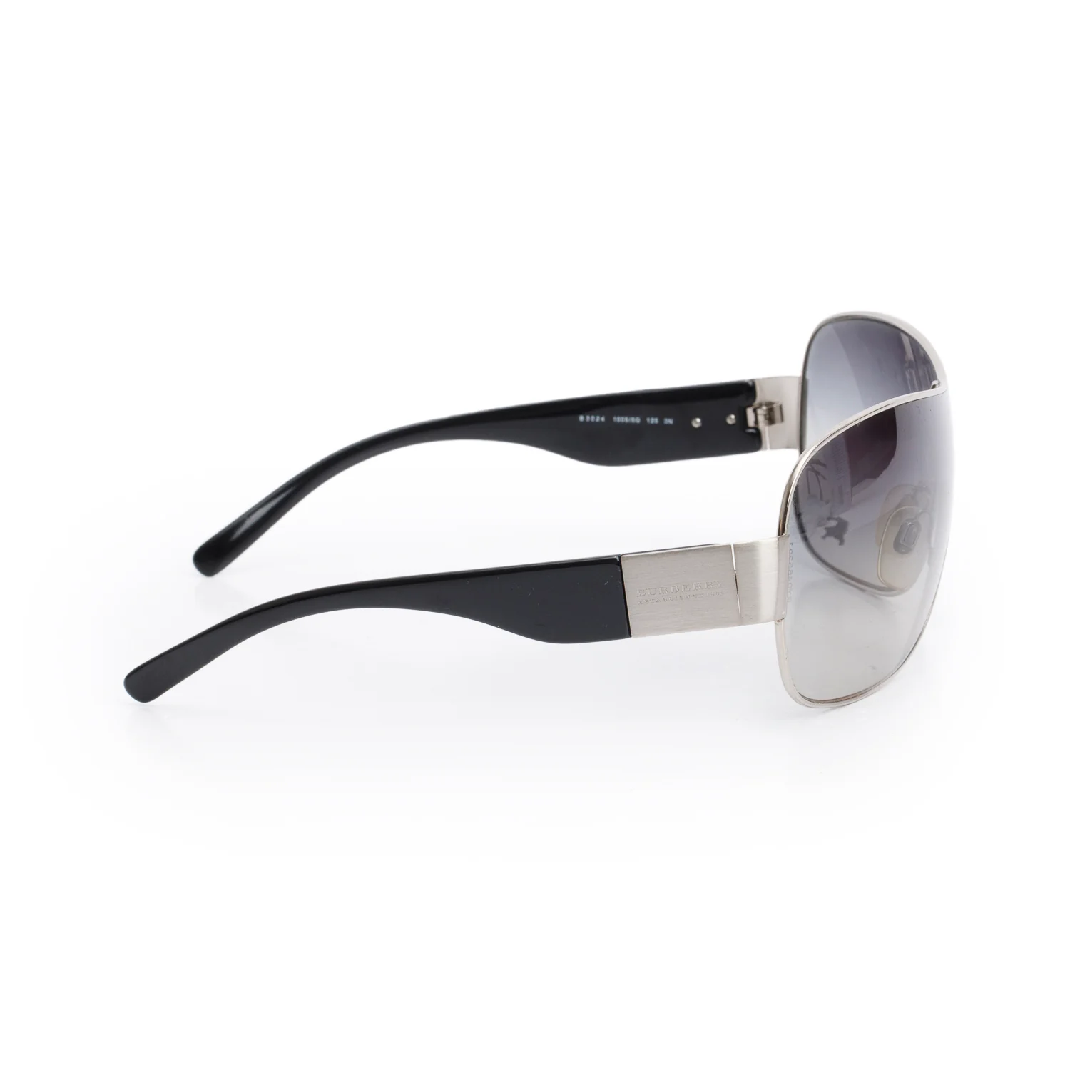 Burberry BE 3024 Black Acetate Logo Shield Sunglasses w/ Case - Image 3