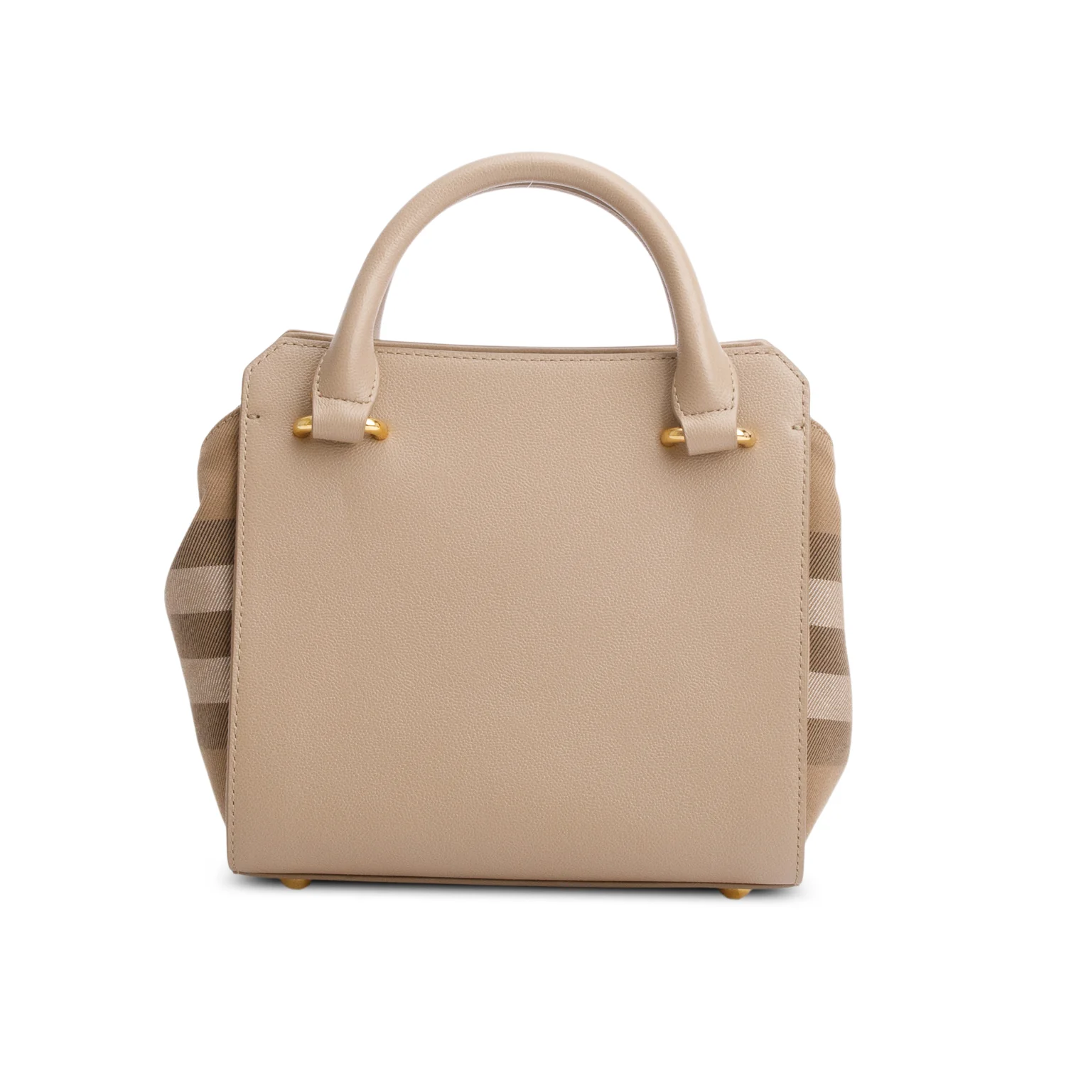 Burberry Beige Calfskin Mega Check Mini Banwell Tote w/ Strap - Image 5