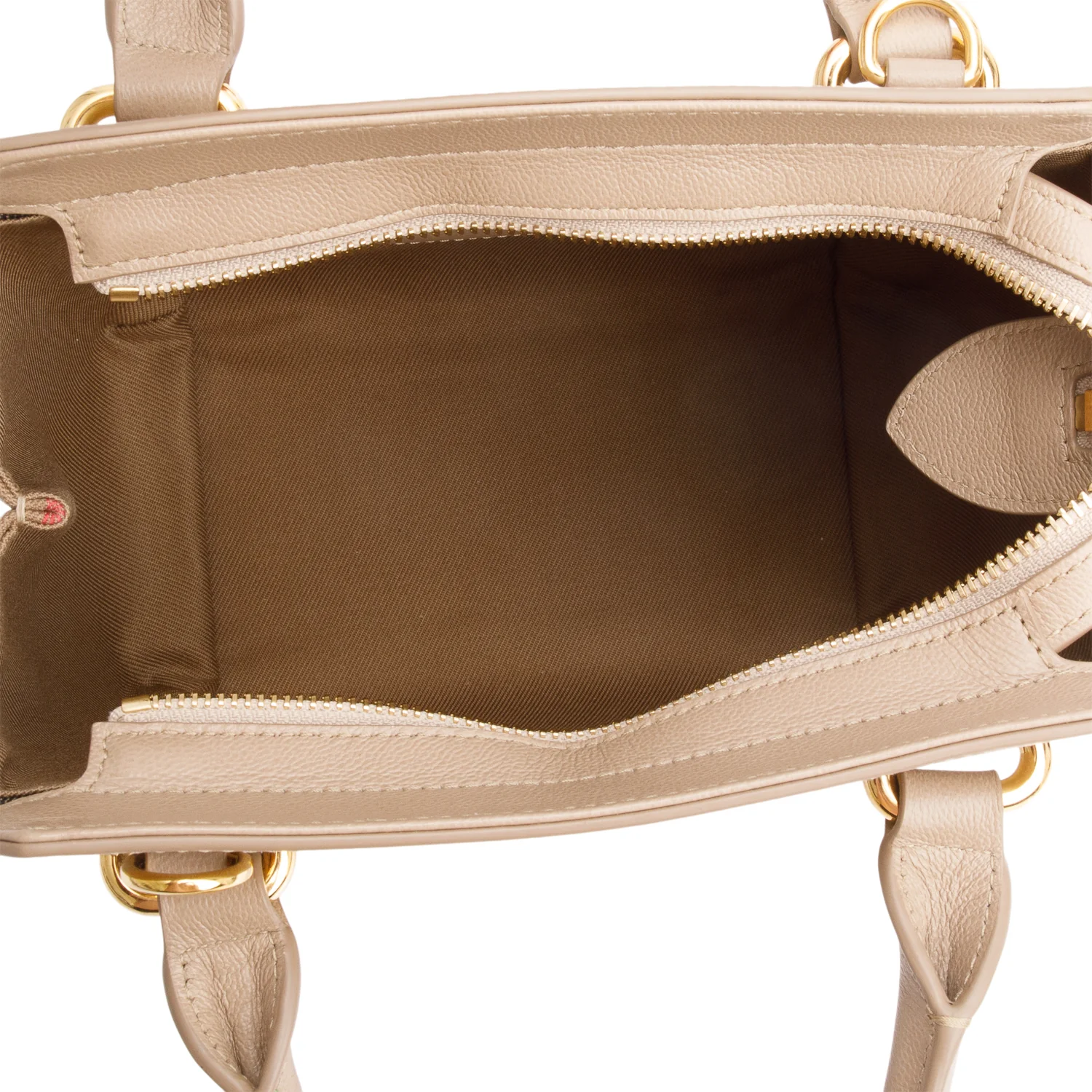 Burberry Beige Calfskin Mega Check Mini Banwell Tote w/ Strap - Image 8
