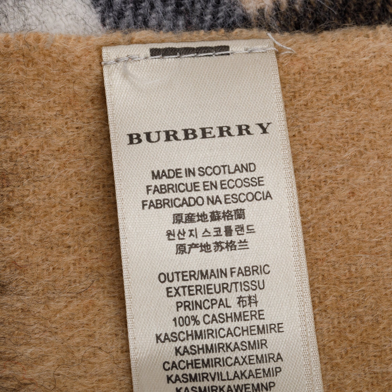 Burberry Beige Giant House Check Cashmere Scarf - Image 7