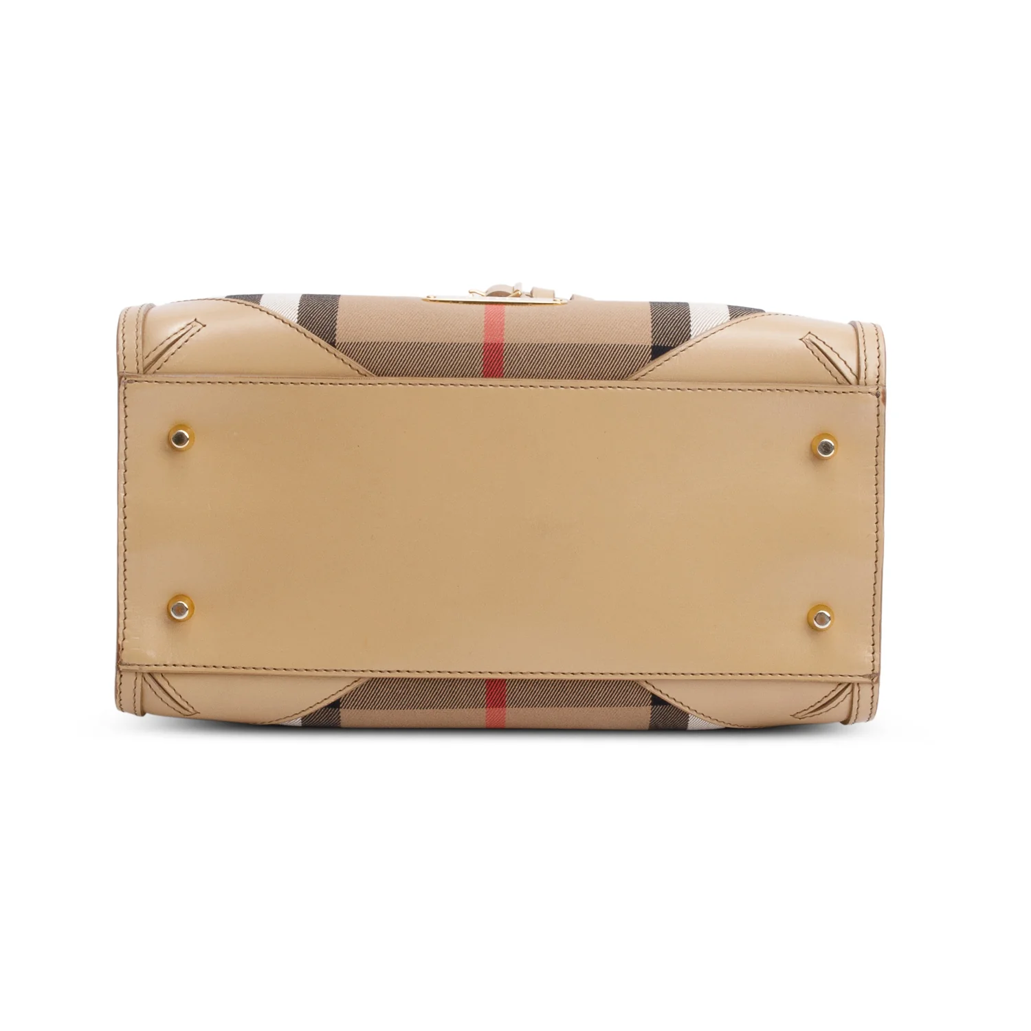 Burberry Beige Leather House Check Bridle Chester Bowler Bag - Image 5
