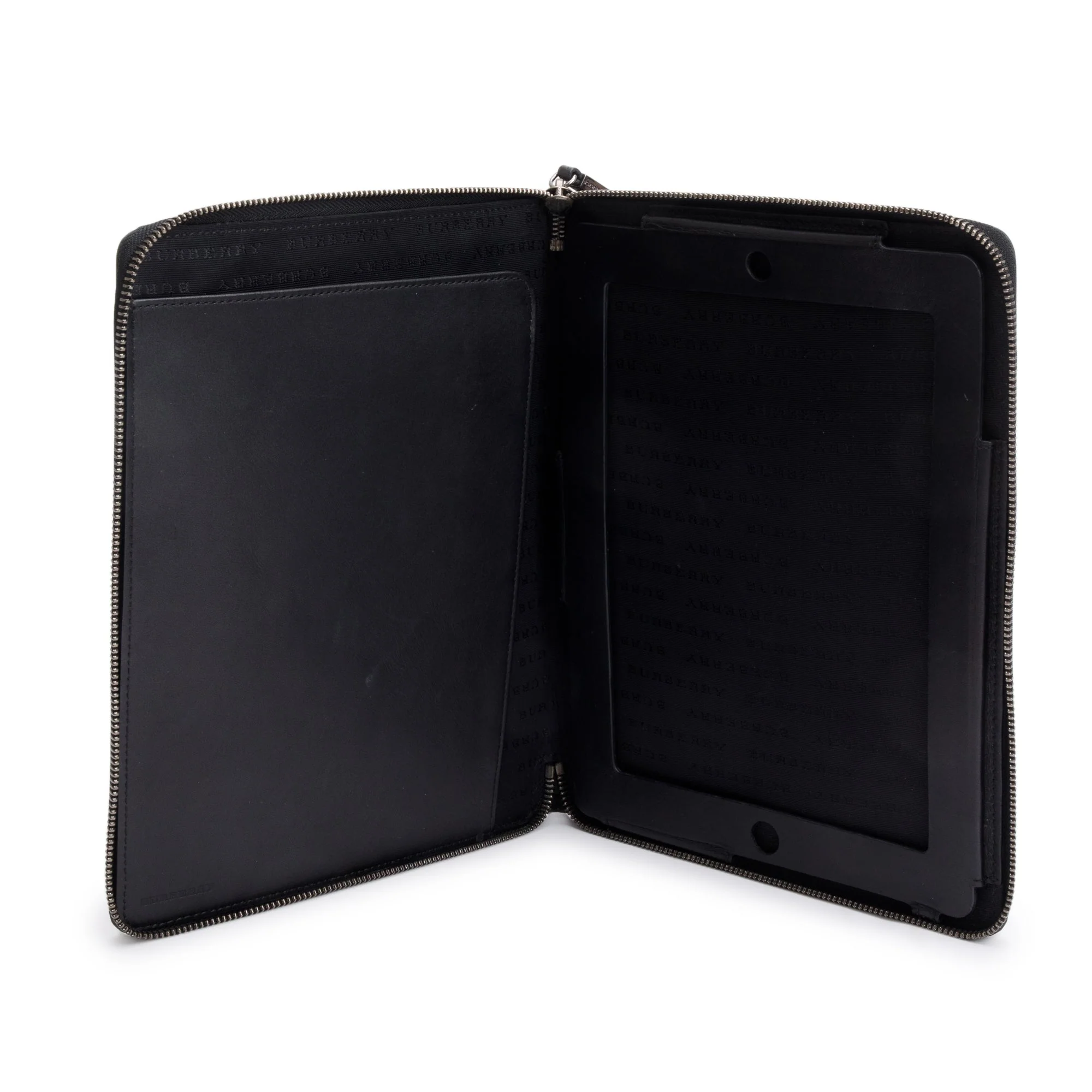 Burberry Black Check Leather Trim Ipad Case - Image 5