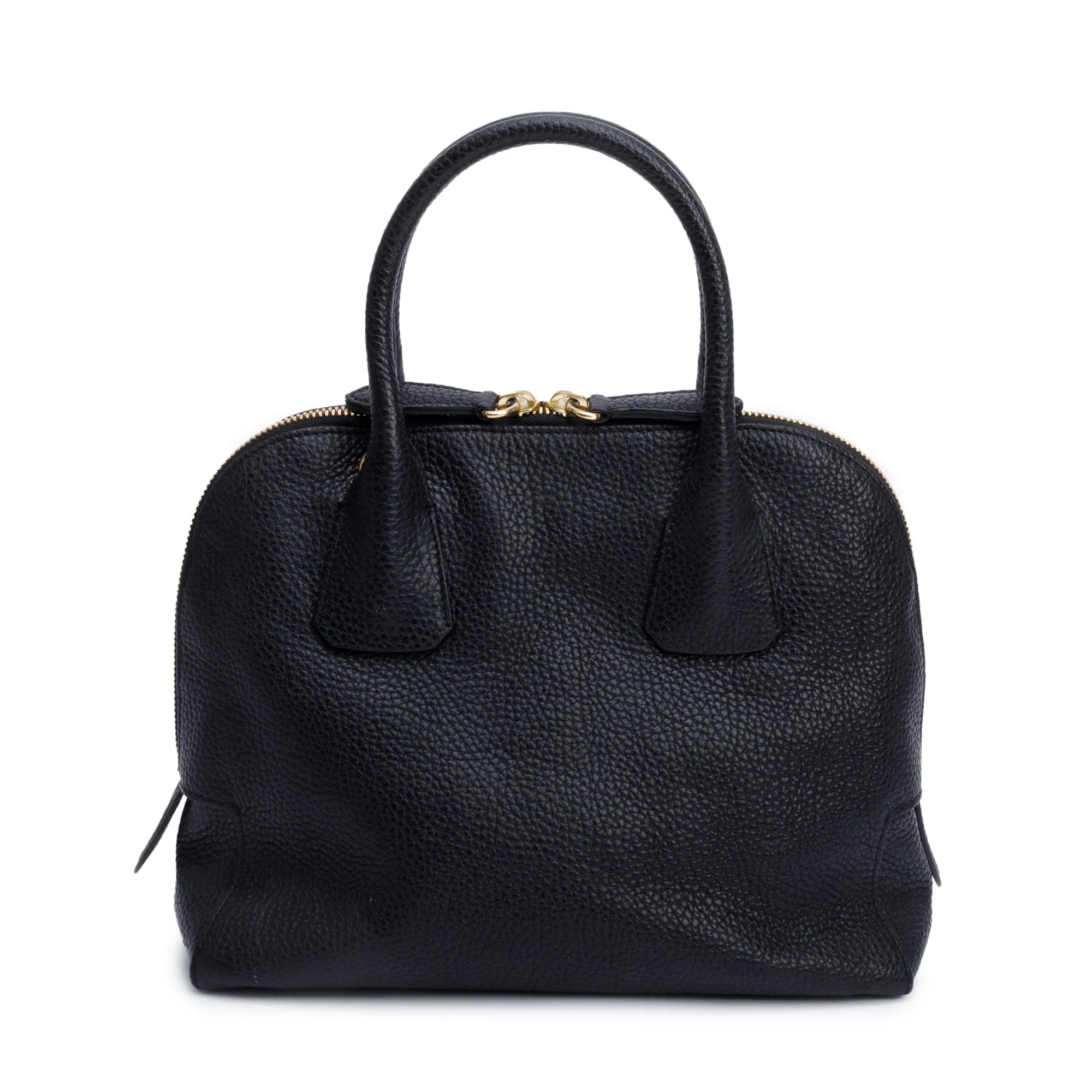 Burberry Black Grained Leather Greenwood Small Bowling Bag w/ Strap - Image 5