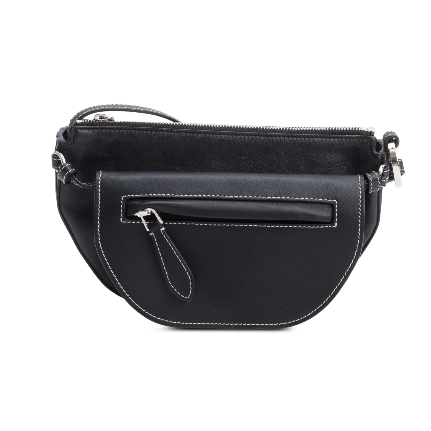 Burberry Black Leather Double Olympia Shoulder Bag - Image 3