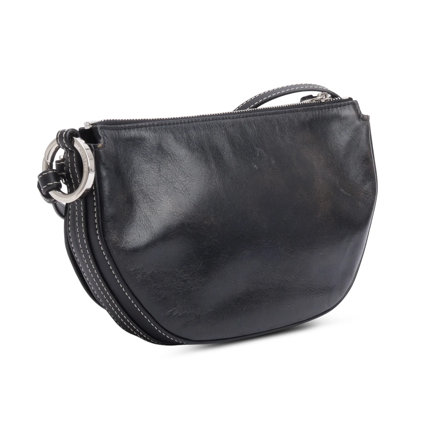 Burberry Black Leather Double Olympia Shoulder Bag - Image 6