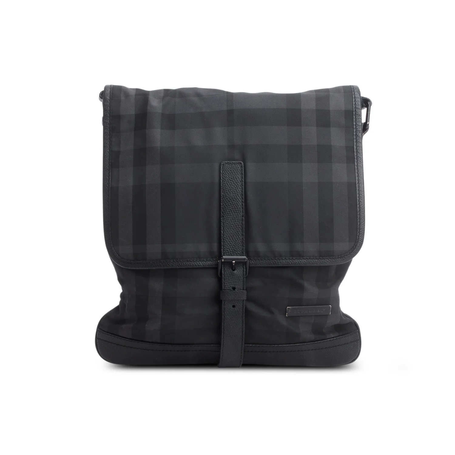 Burberry Black Smoked Check Nylon Messenger Bag - Image 3